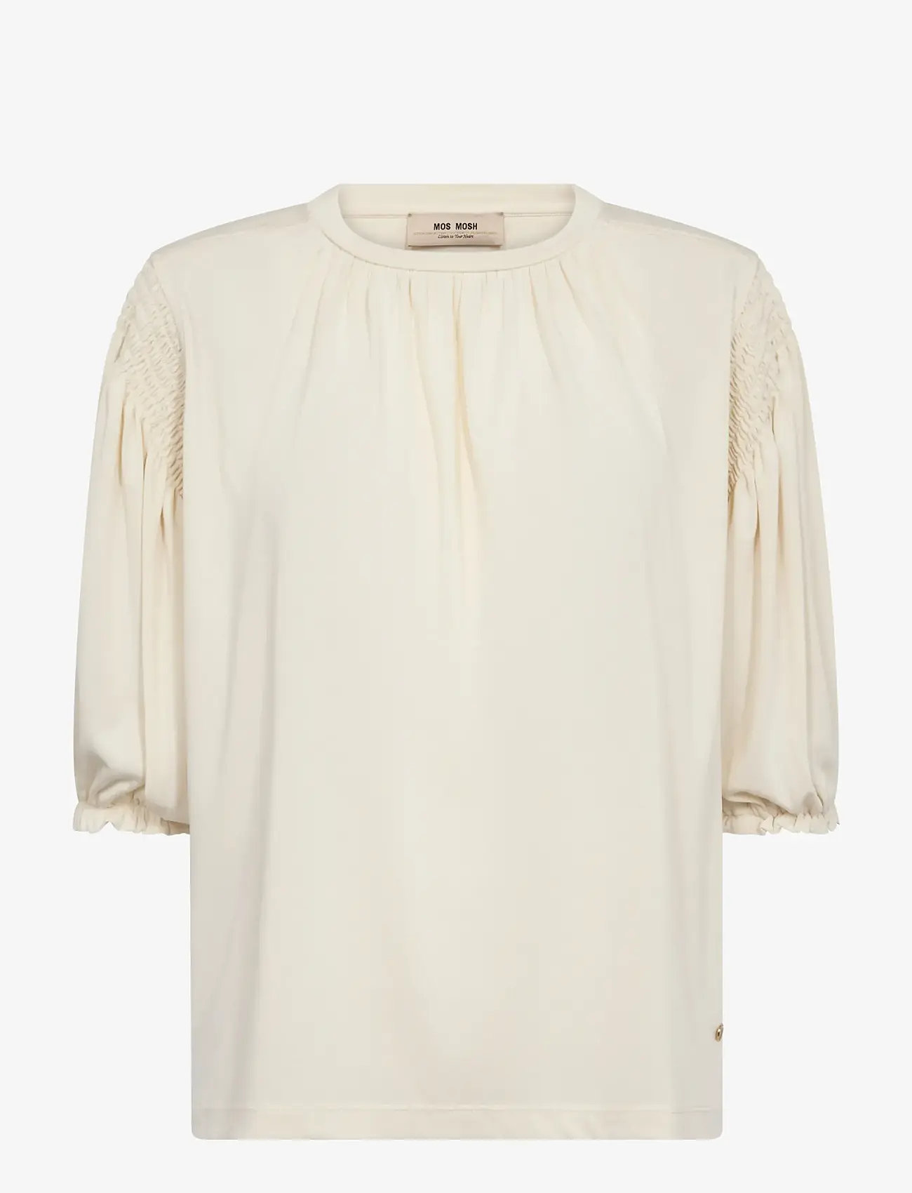 MOS MOSH - MMJewi 3/4 Sleeve O-neck Tee - kortærmede bluser - ecru - 0