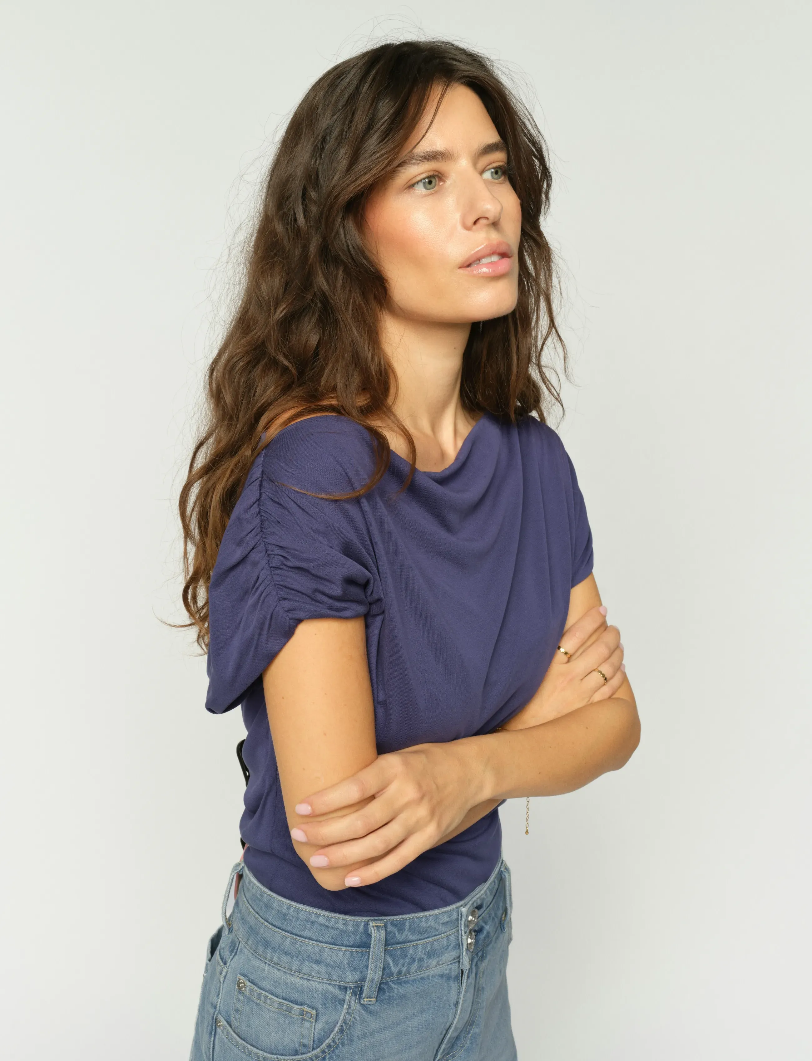 MOS MOSH Mmshima Solid Sleeveless Tee, Kvinder, Bådhals T-Shirt, Blå, Str: XL
