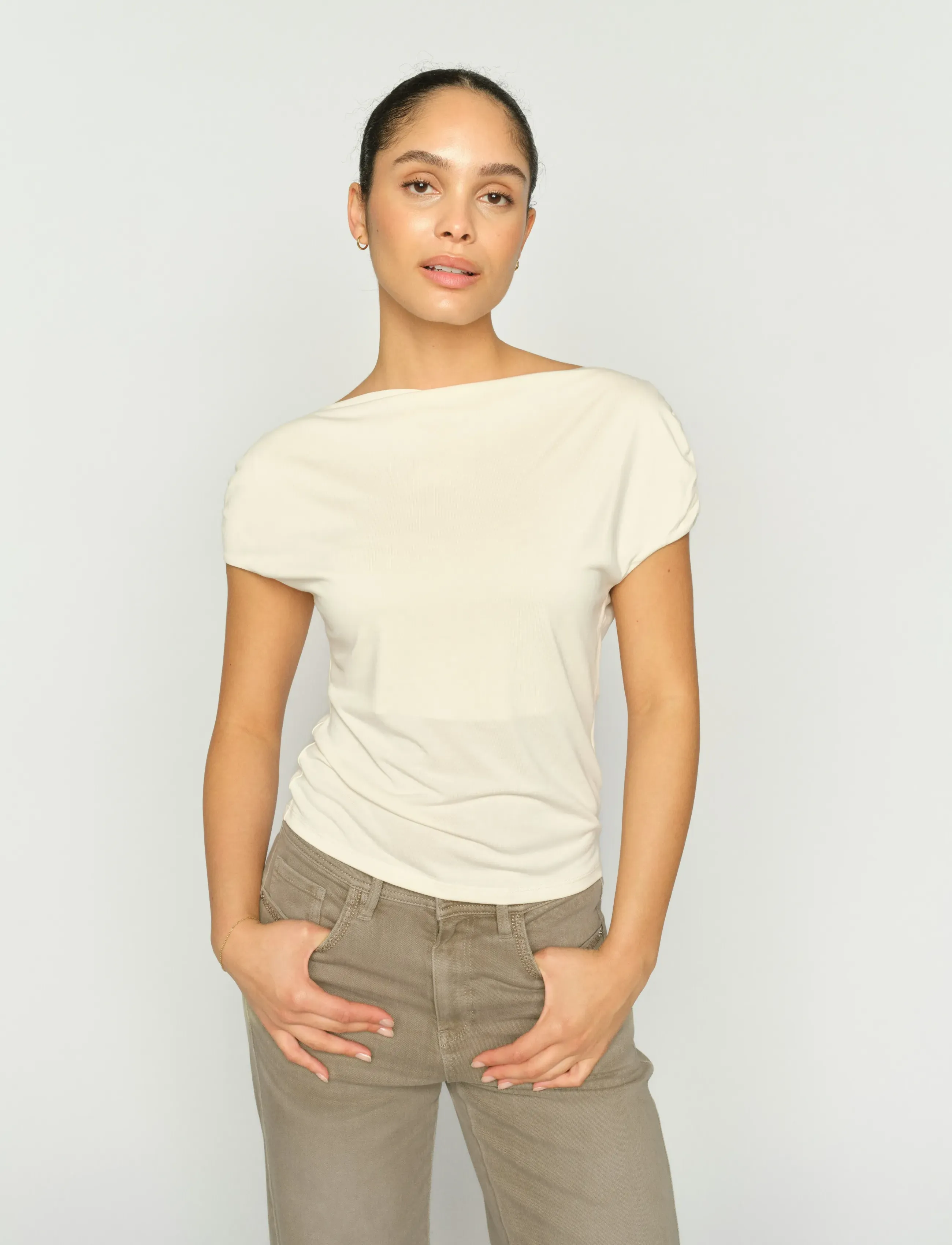 MOS MOSH - MMShima Solid Sleeveless Tee - t-shirts - ecru - 3
