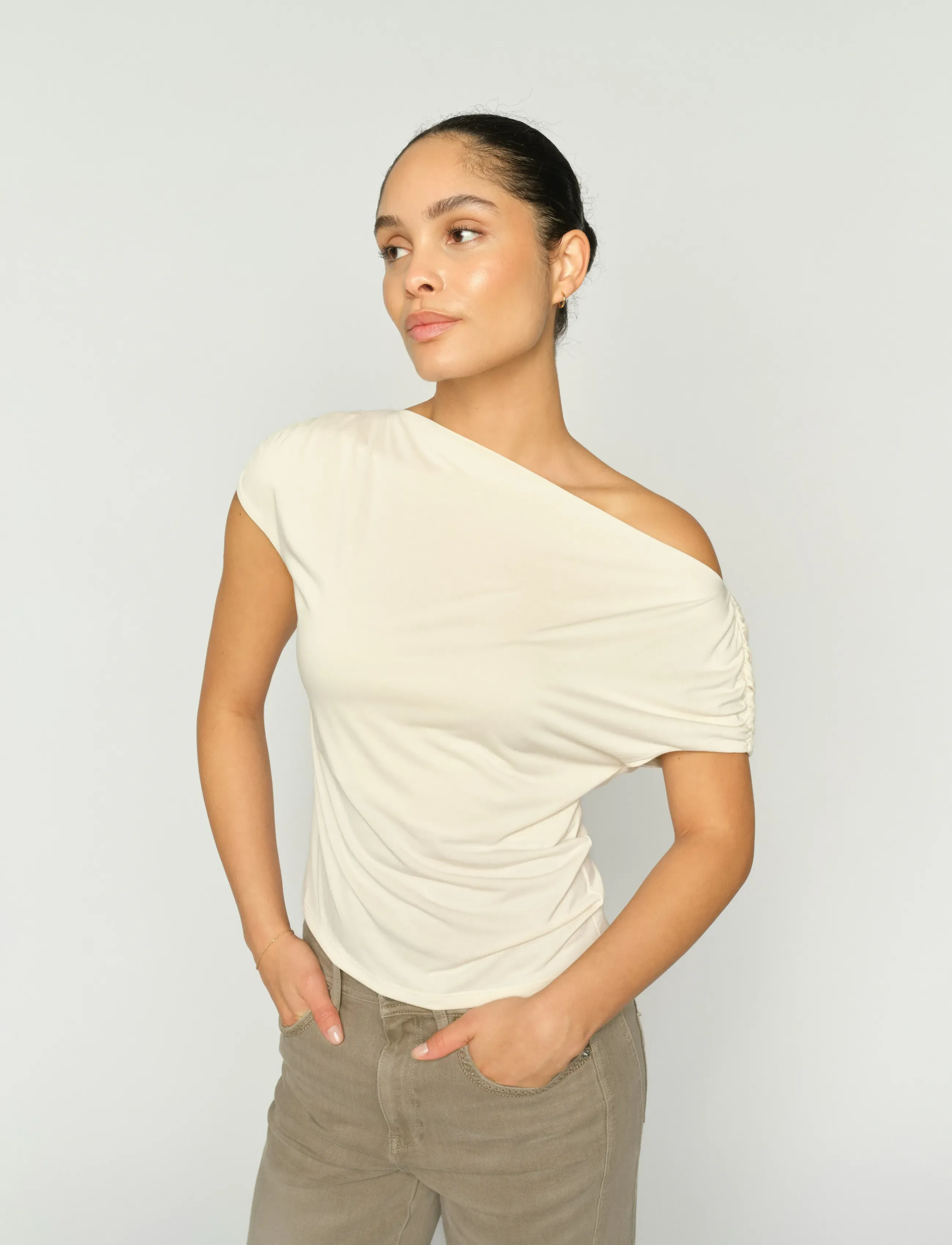 MOS MOSH - MMShima Solid Sleeveless Tee - t-shirts - ecru - 4