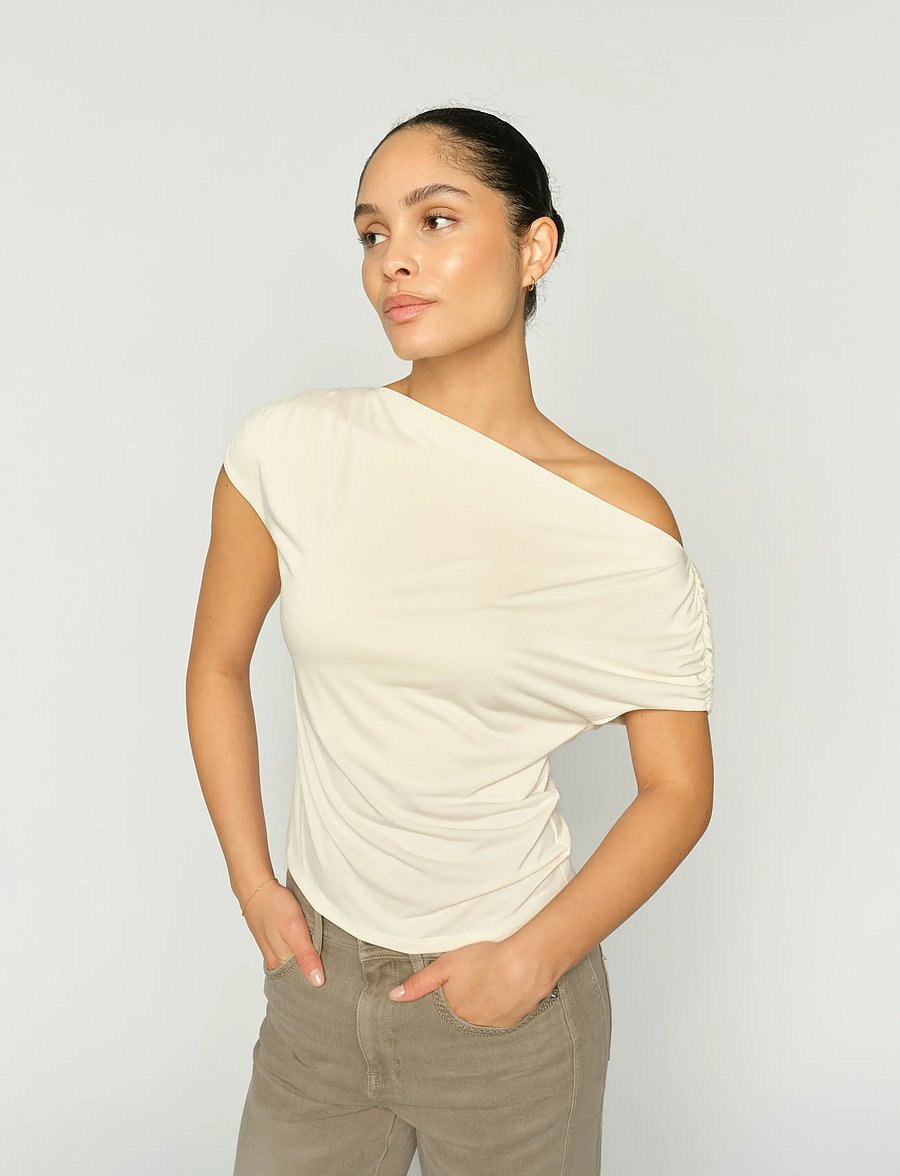 MOS MOSH - MMShima Solid Sleeveless Tee - t-paidat - ecru - 4