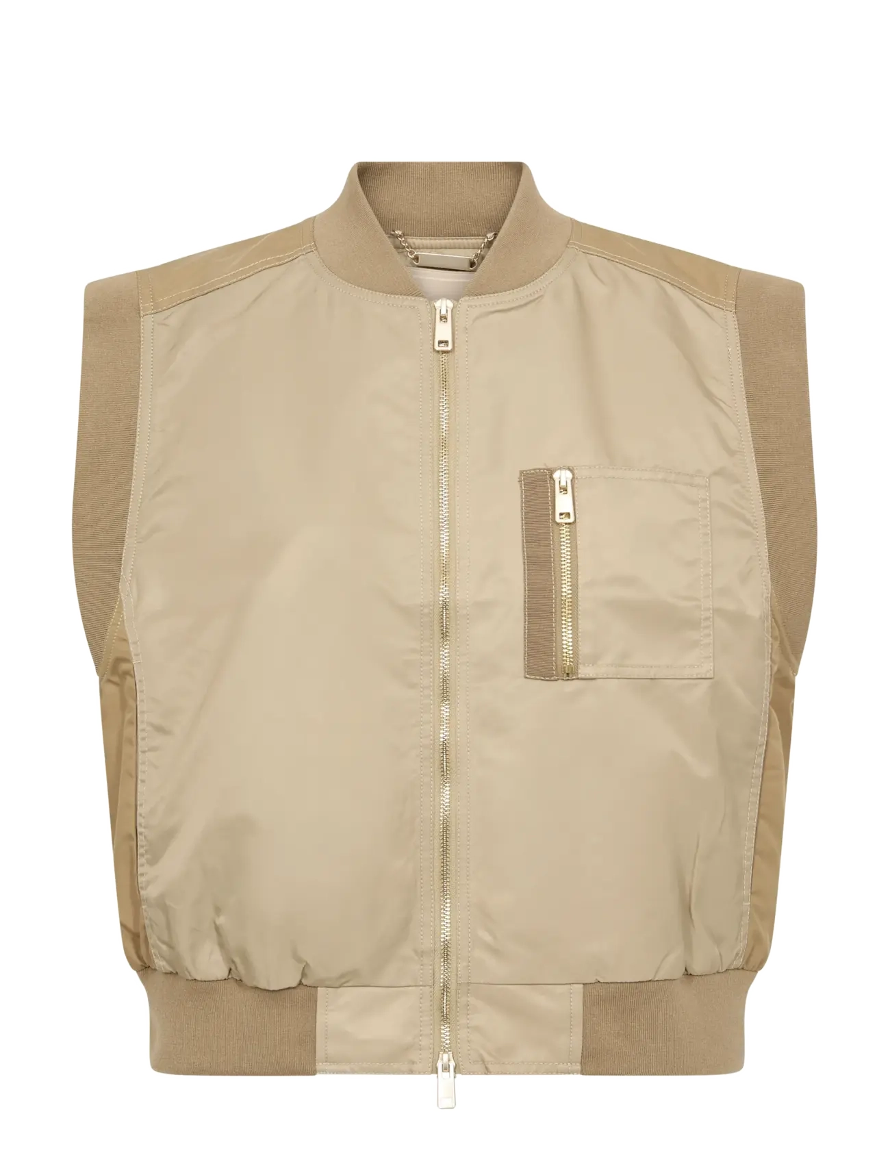 MOS MOSH MMJovo Neola Waistcoat - Vatterede veste - TWILL / beige