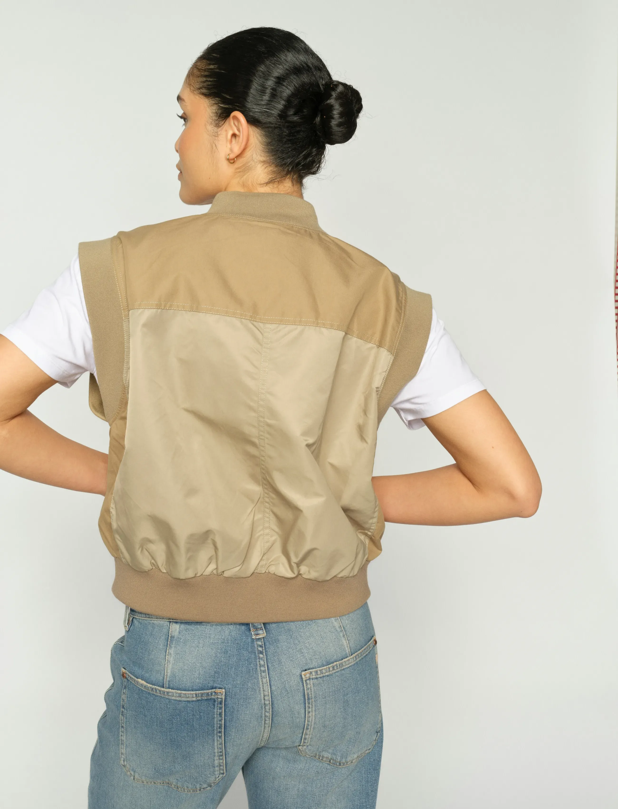 MOS MOSH Mmjovo Neola Waistcoat, S, Beige, Veste > Vatterede Veste, Dame