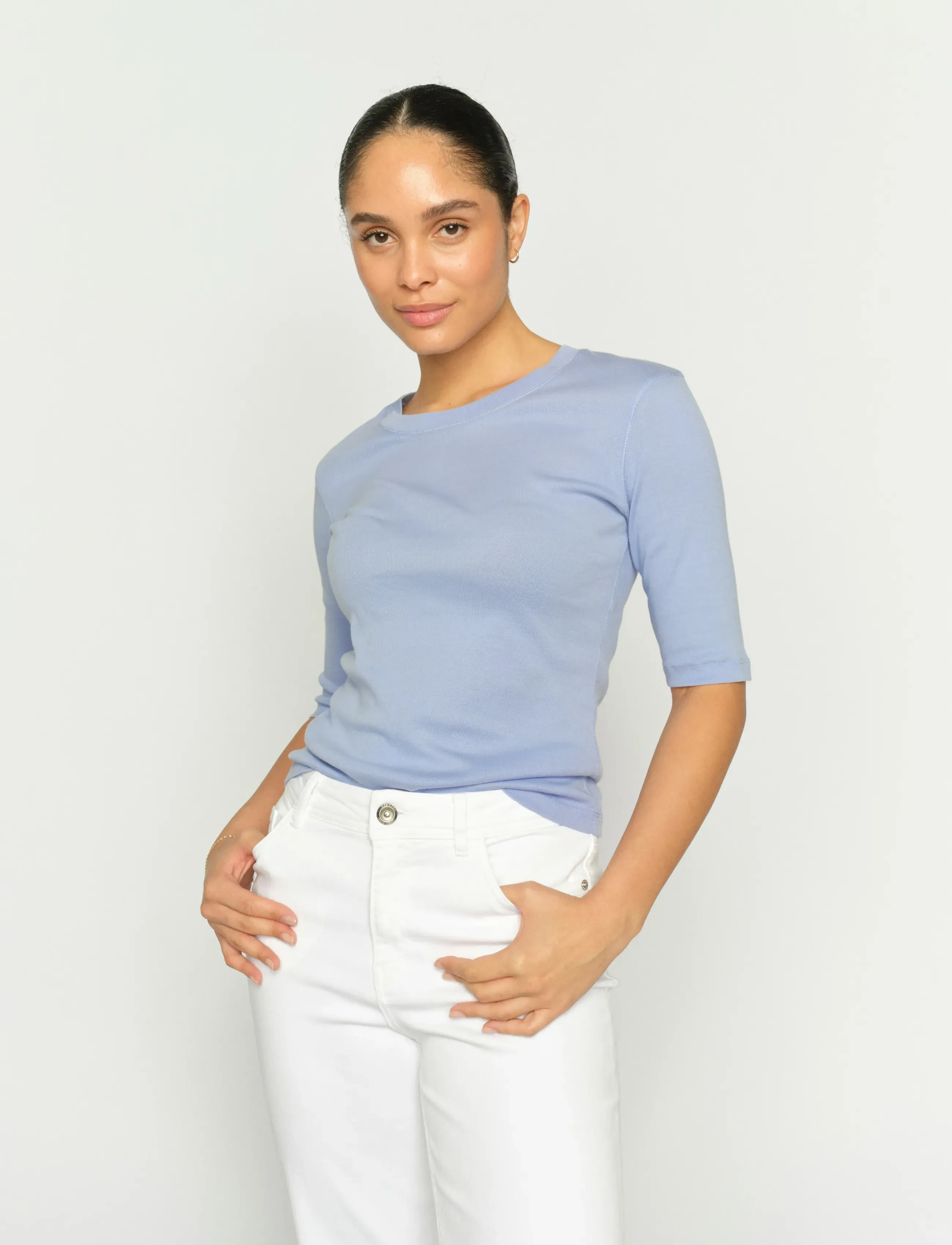 MOS MOSH MMMali O-neck 3/4 Sleeve Tee - Marškinėliai - BRUNNERA BLUE / blue