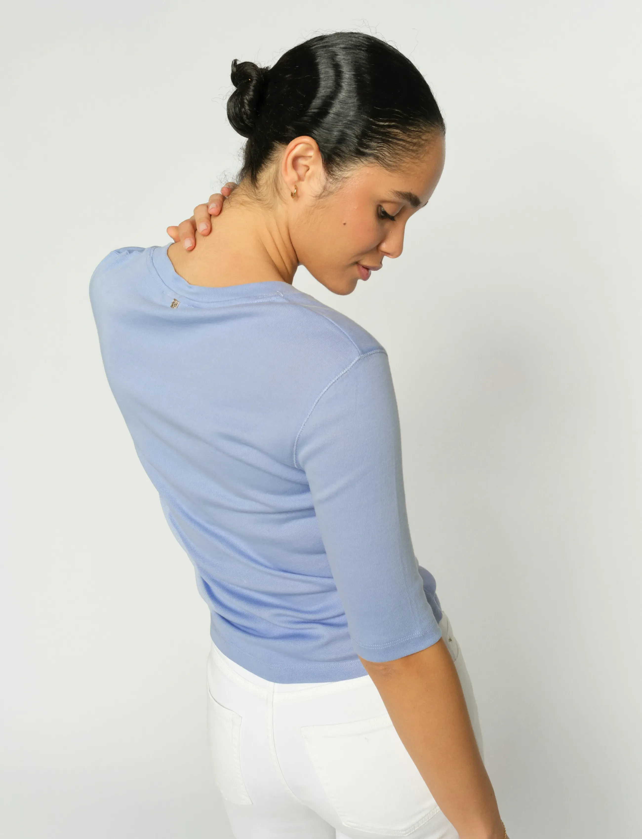 MOS MOSH - MMMali O-neck 3/4 Sleeve Tee - t-shirts - brunnera blue - 3