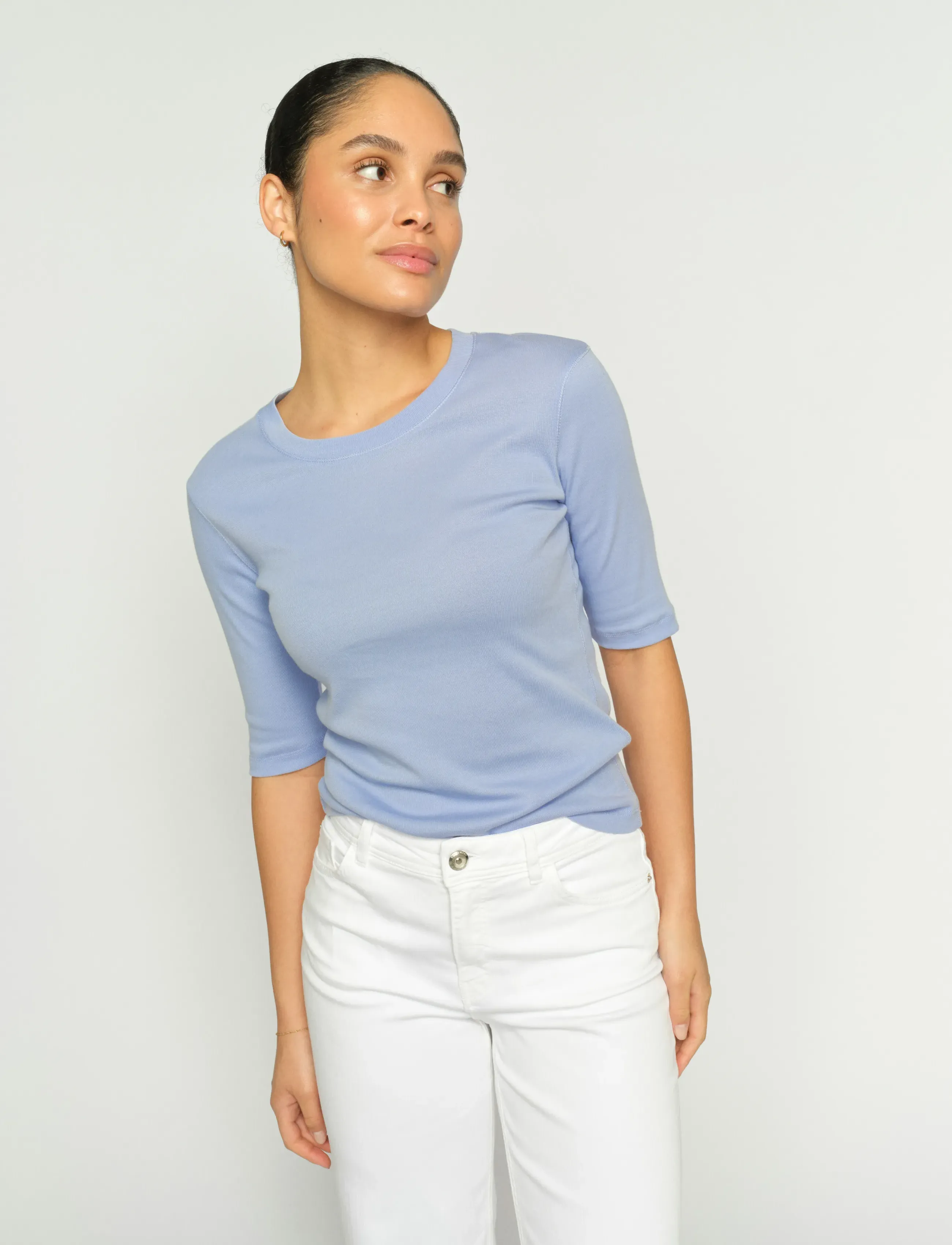 MOS MOSH - MMMali O-neck 3/4 Sleeve Tee - t-shirts - brunnera blue - 4