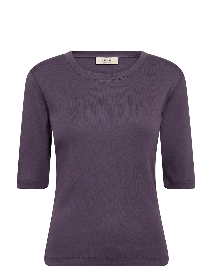 MOS MOSH - MMMali O-neck 3/4 Sleeve Tee - t-shirts - sweet grape - 0