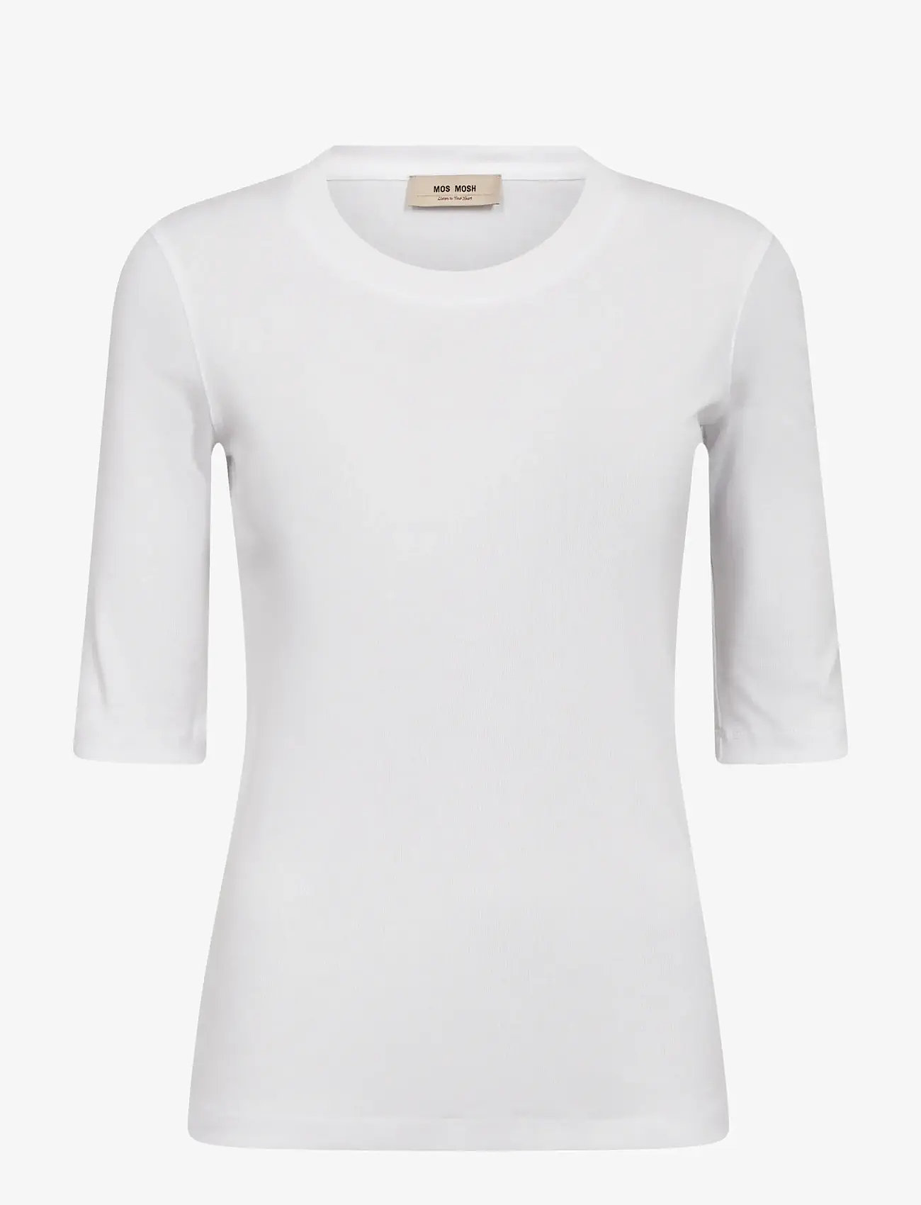 MOS MOSH - MMMali O-neck 3/4 Sleeve Tee - t-shirts - white - 1