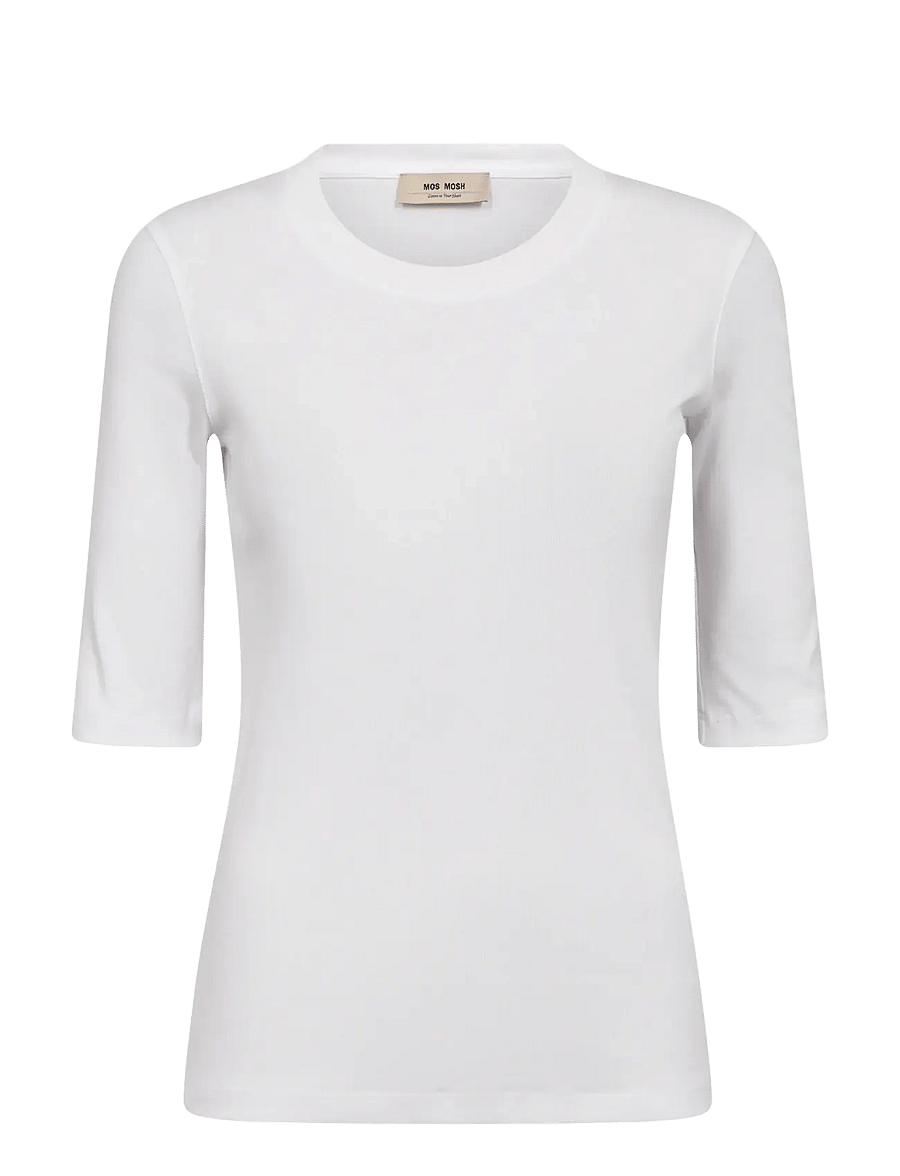 MOS MOSH - MMMali O-neck 3/4 Sleeve Tee - t-shirts - white - 1