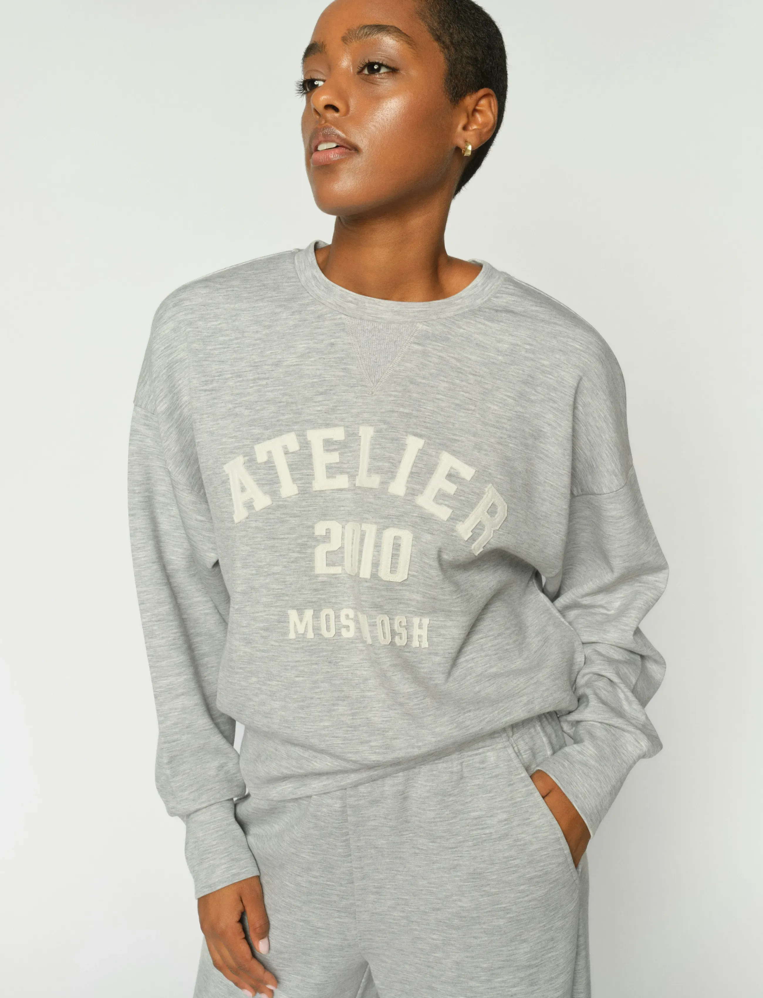MOS MOSH Mmnima O-Ls Sweatshirt, Kvinder, Rundhalset Sweatshirt, Grå, Str: XL