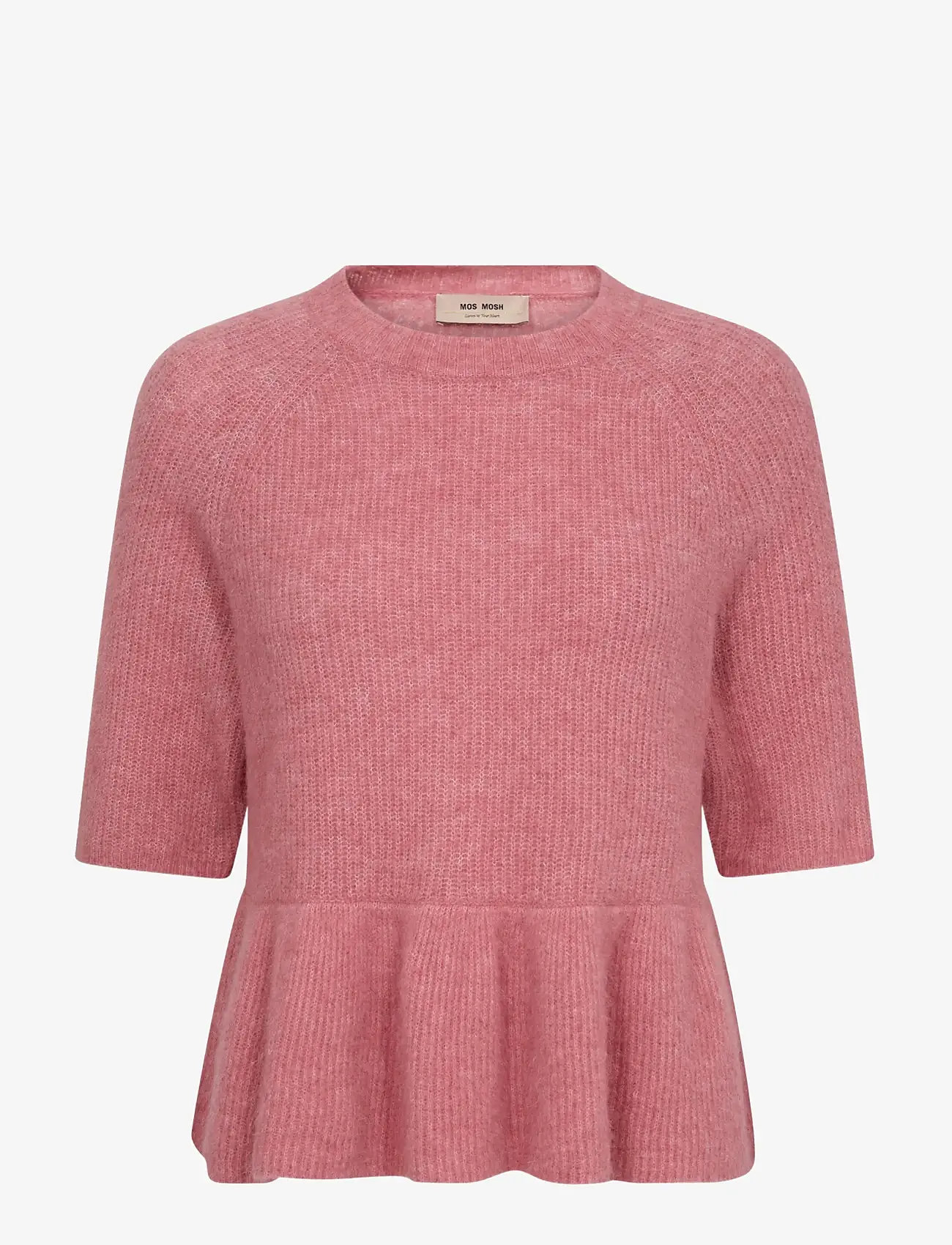 MOS MOSH - MMThora SS O-Neck Frill Knit - striktrøjer - dusty rose - 1