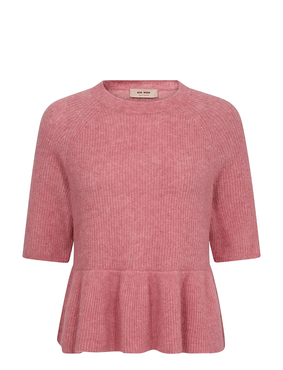 MOS MOSH - MMThora SS O-Neck Frill Knit - kampsunid - dusty rose - 1