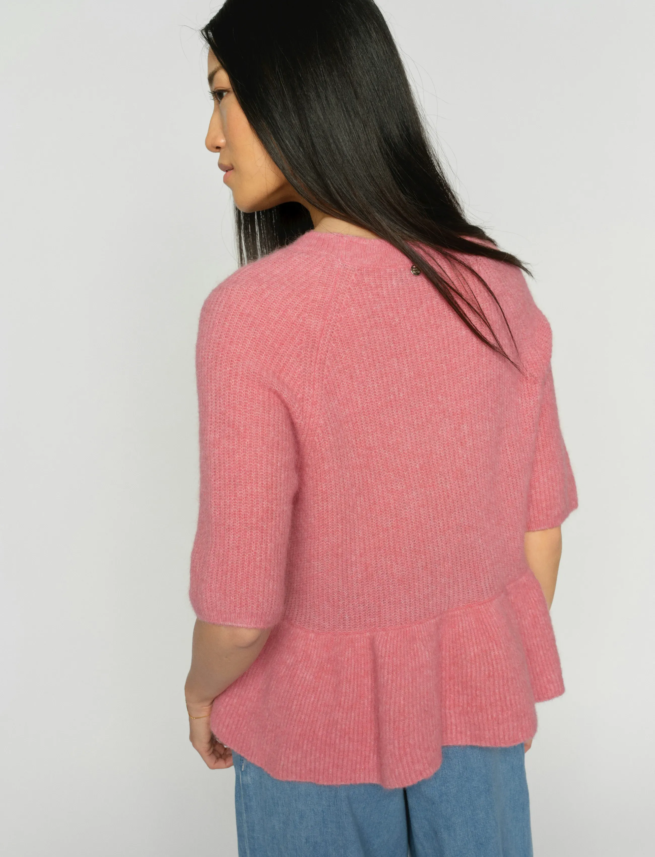 MOS MOSH - MMThora SS O-Neck Frill Knit - jumpers - dusty rose - 3
