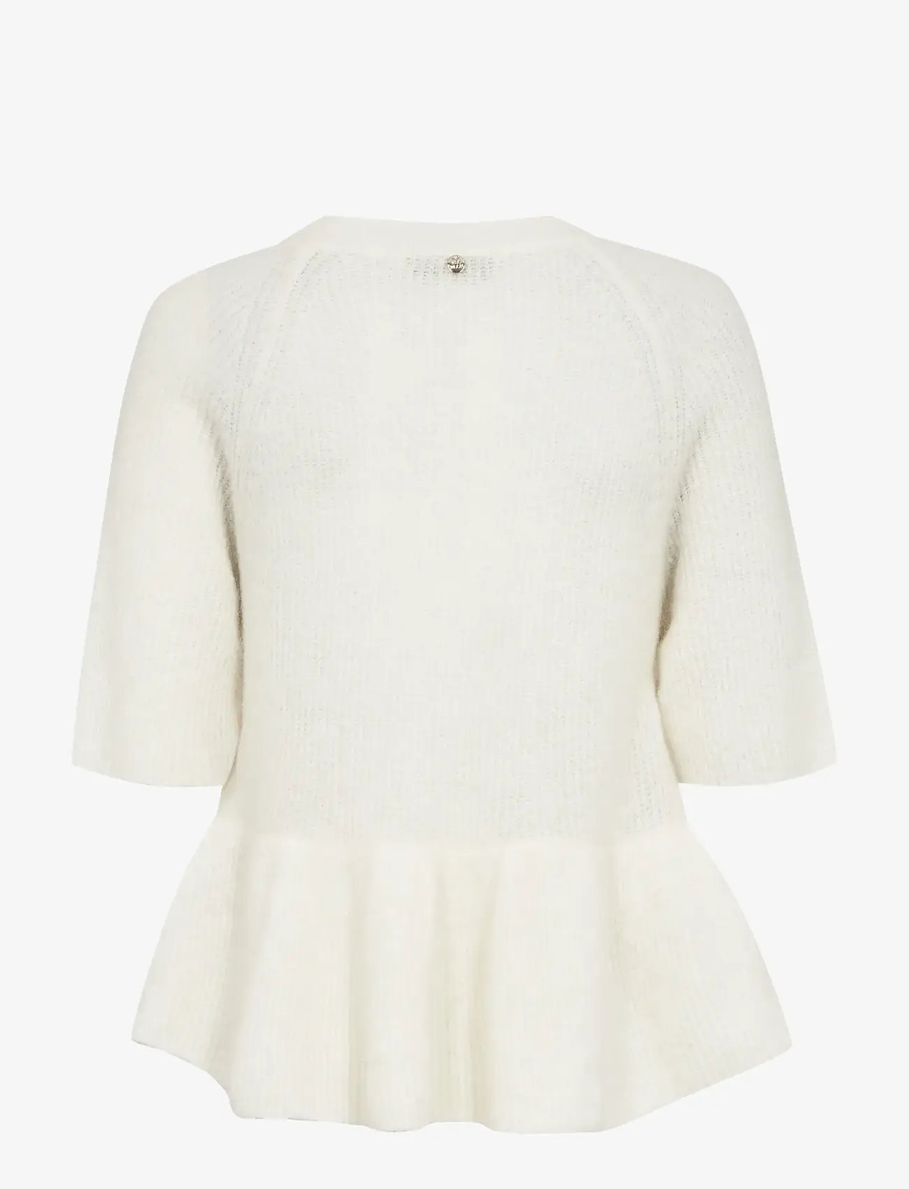 MOS MOSH - MMThora SS O-Neck Frill Knit - striktrøjer - ecru - 2
