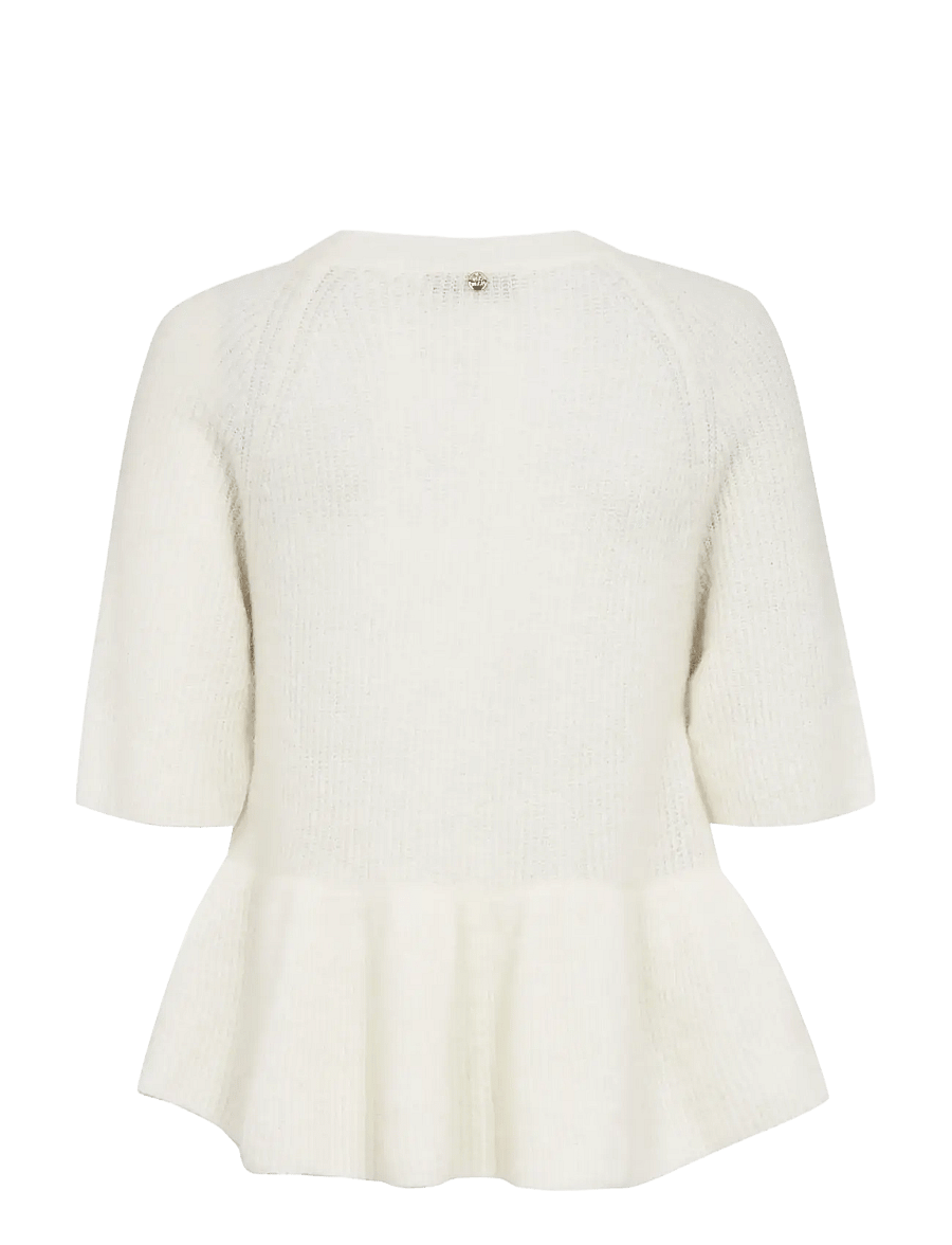 MOS MOSH - MMThora SS O-Neck Frill Knit - kampsunid - ecru - 2
