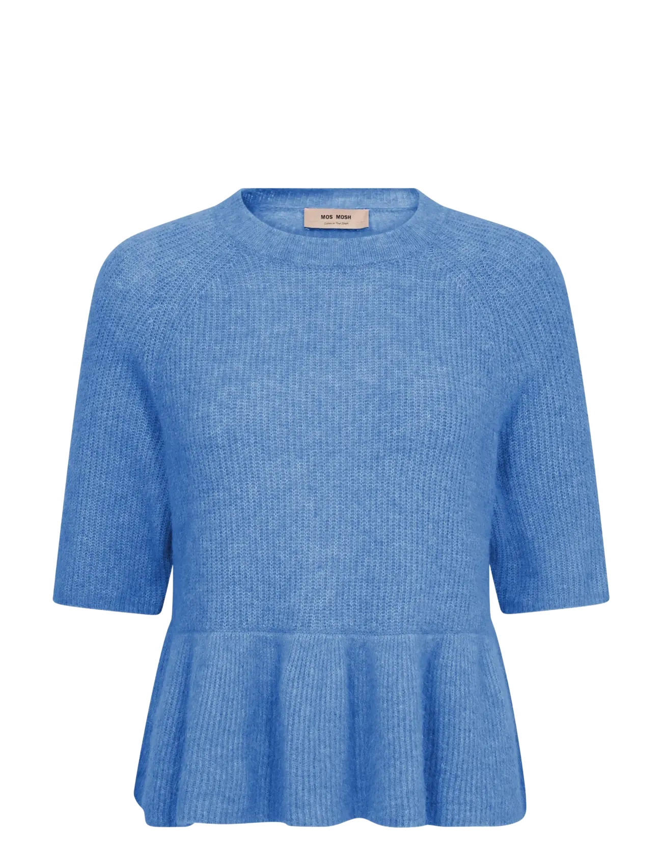 MOS MOSH MMThora SS O-Neck Frill Knit - Strik - ULTRAMARINE / blue