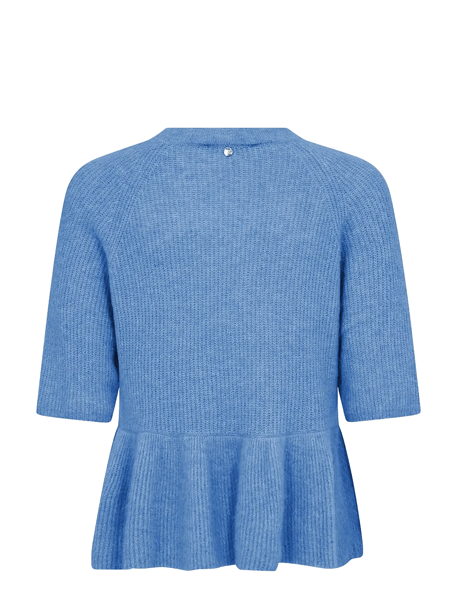MOS MOSH - MMThora SS O-Neck Frill Knit - striktrøjer - ultramarine - 2