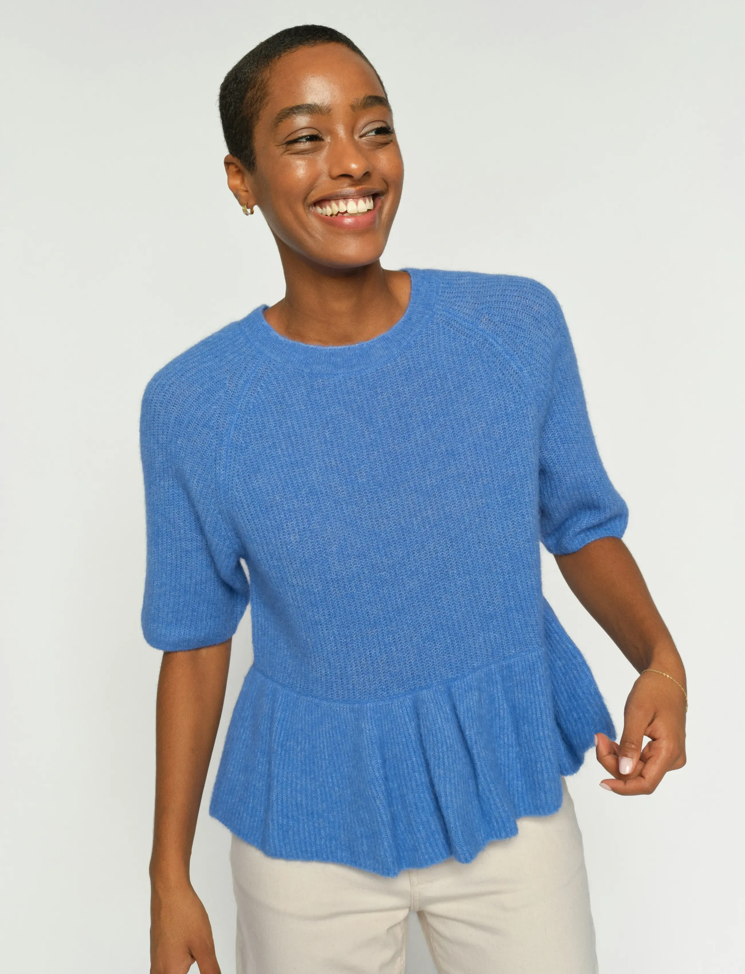MOS MOSH - MMThora SS O-Neck Frill Knit - pullover - ultramarine - 4