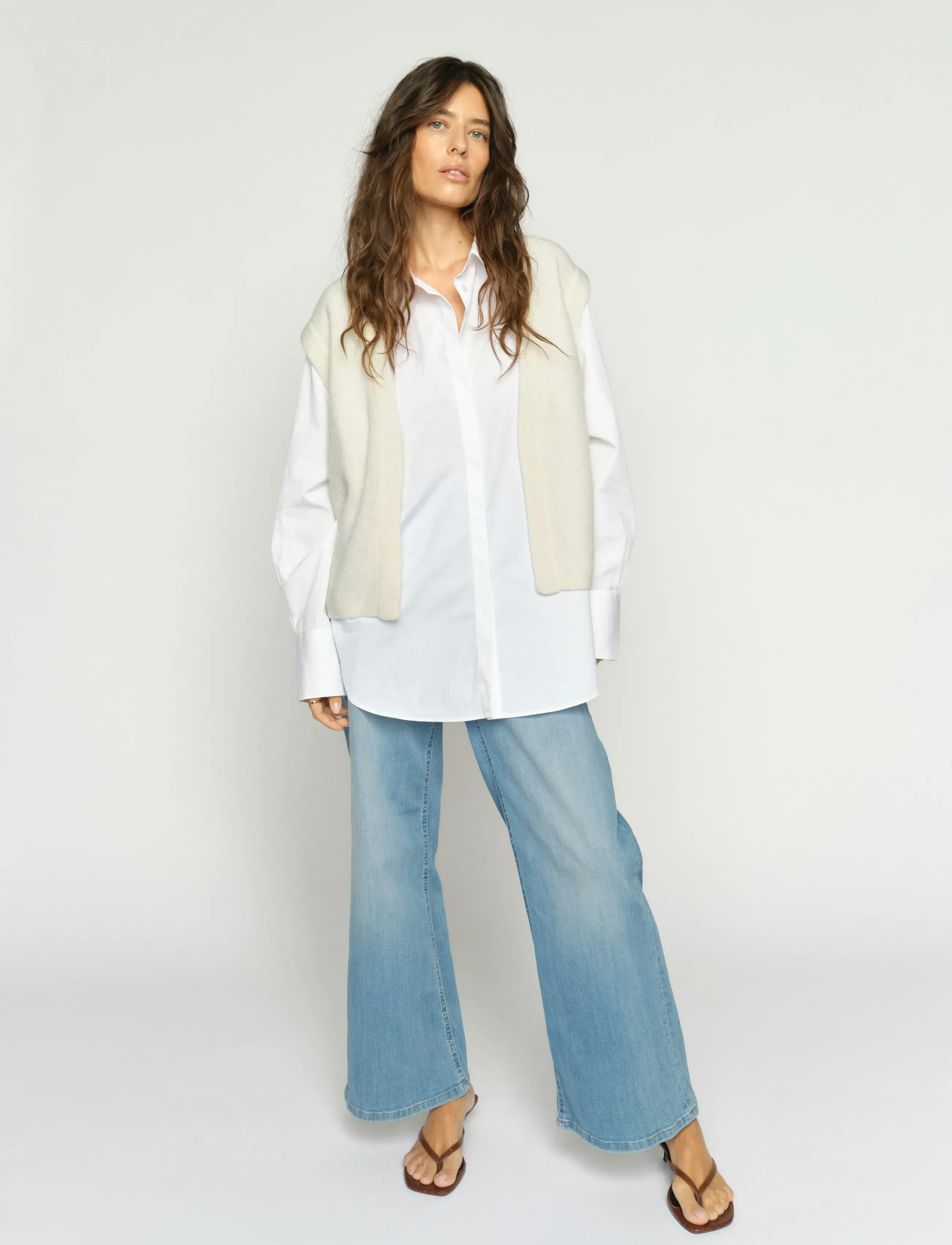 MOS MOSH Mmthora Knit Vest, M, Cream, Veste > Strikkede Veste, Dame