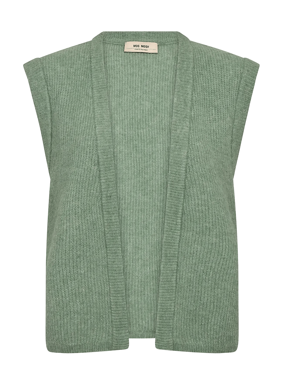 MOS MOSH - MMThora Knit Vest - kootud vestid - turf green - 1
