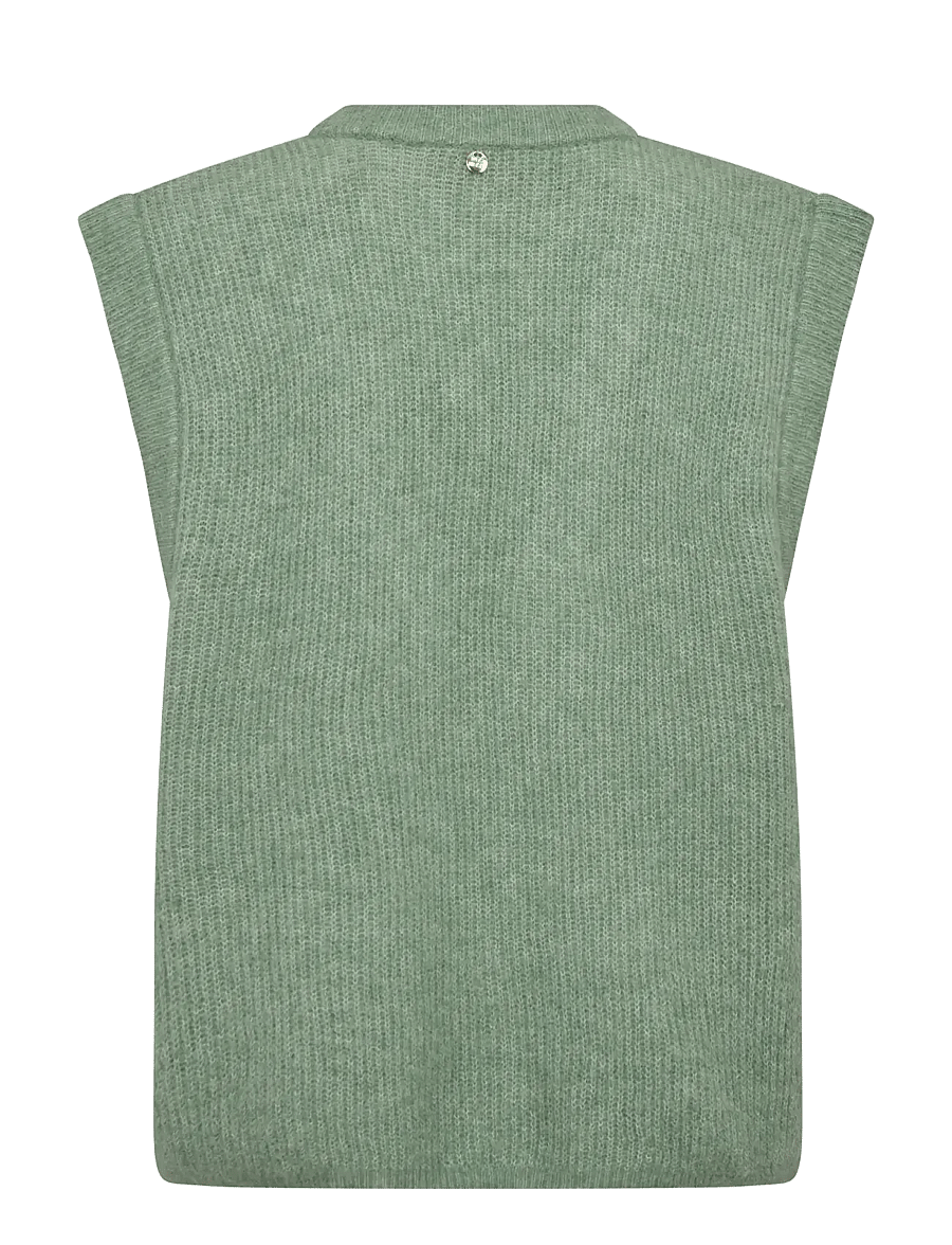 MOS MOSH - MMThora Knit Vest - kootud vestid - turf green - 2