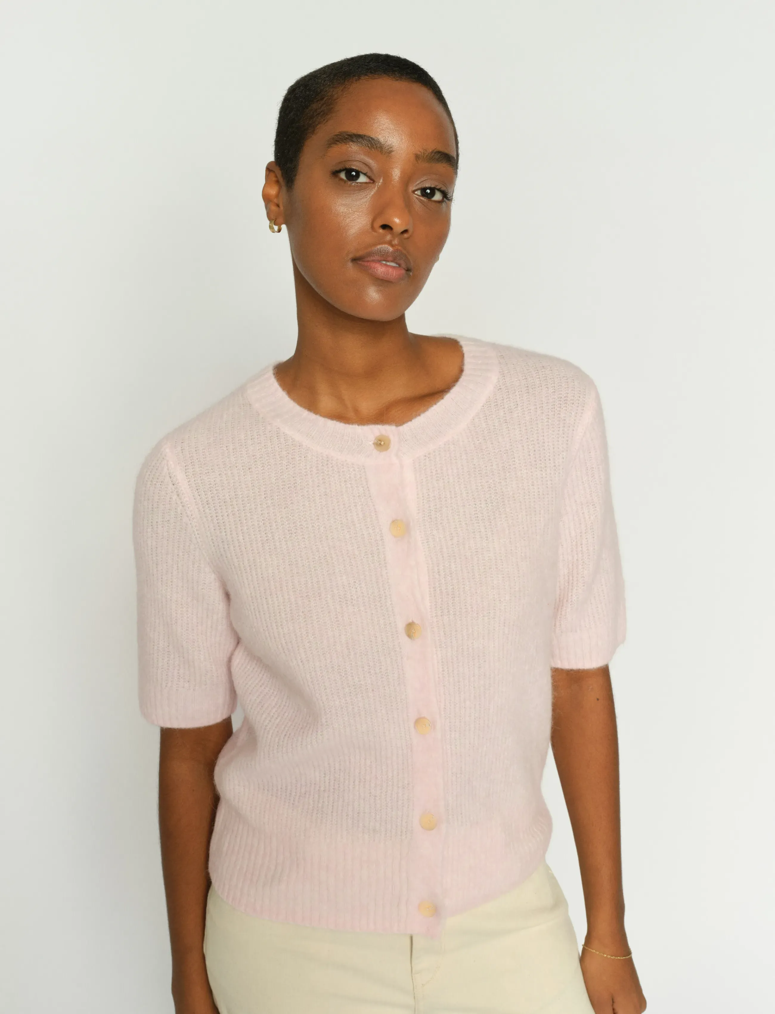 MOS MOSH - MMThora SS Knit Cardigan - koftor - ballet slipper - 4