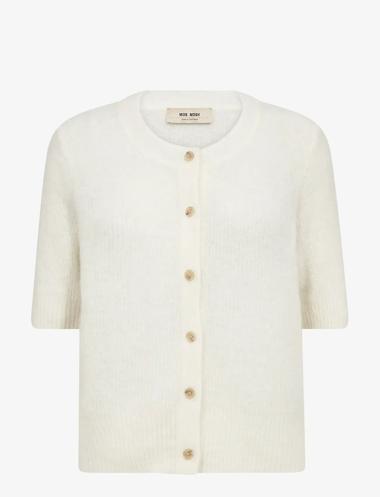 MOS MOSH - MMThora SS Knit Cardigan - cardigans - ecru - 1