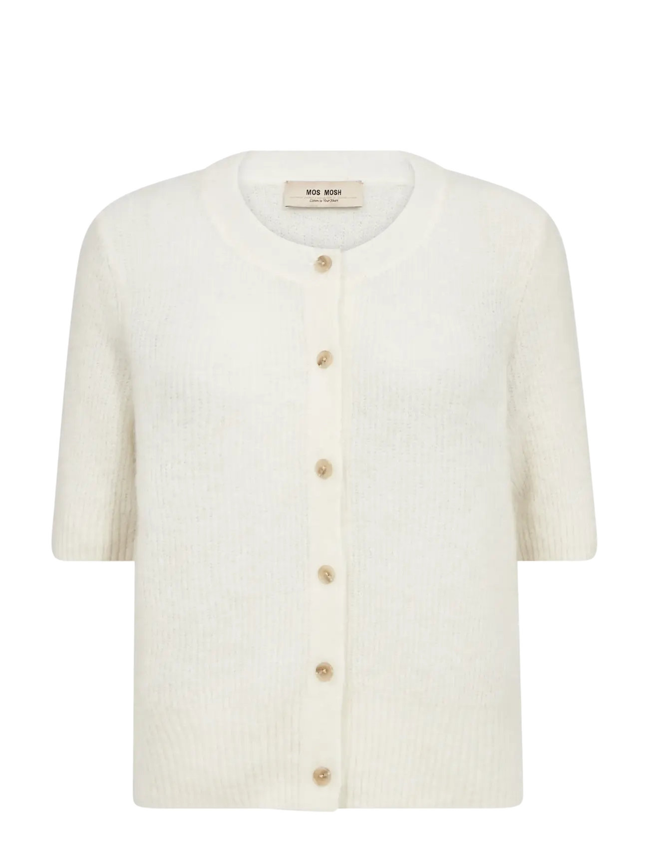 MOS MOSH MMThora SS Knit Cardigan - Strik - ECRU / cream