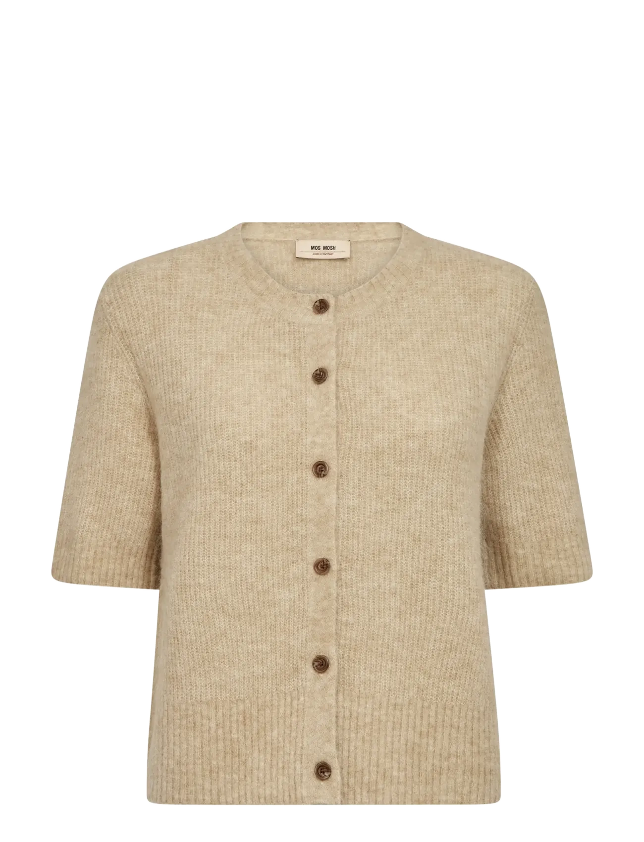 MOS MOSH MMThora SS Knit Cardigan - Kampagne - TWILL / beige