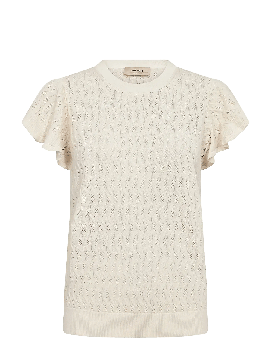 MOS MOSH - MMGanna Pattern O-Neck Knit Top - sviitrid - ecru - 1