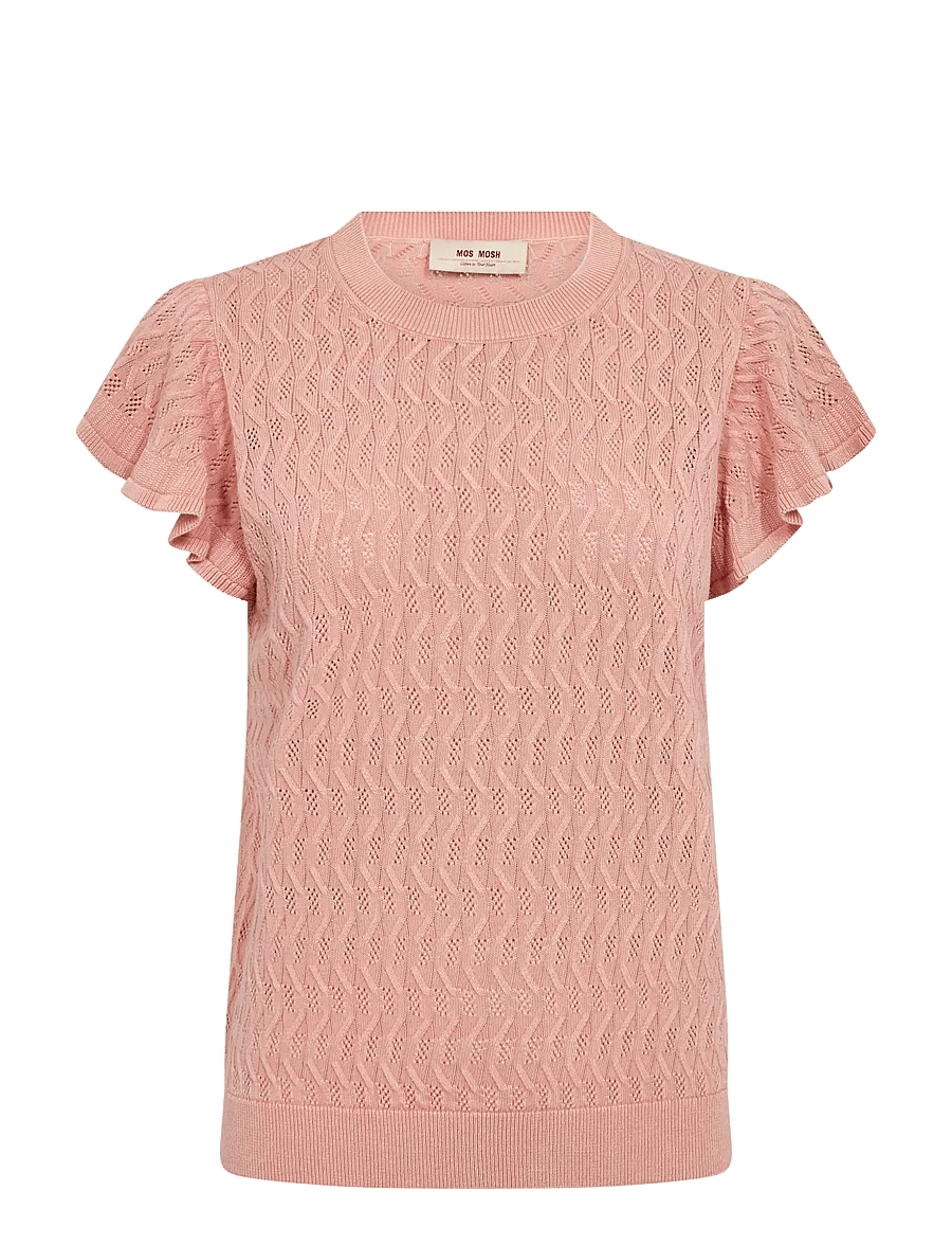 MOS MOSH - MMGanna Pattern O-Neck Knit Top - stickade tröjor - peachy - 1