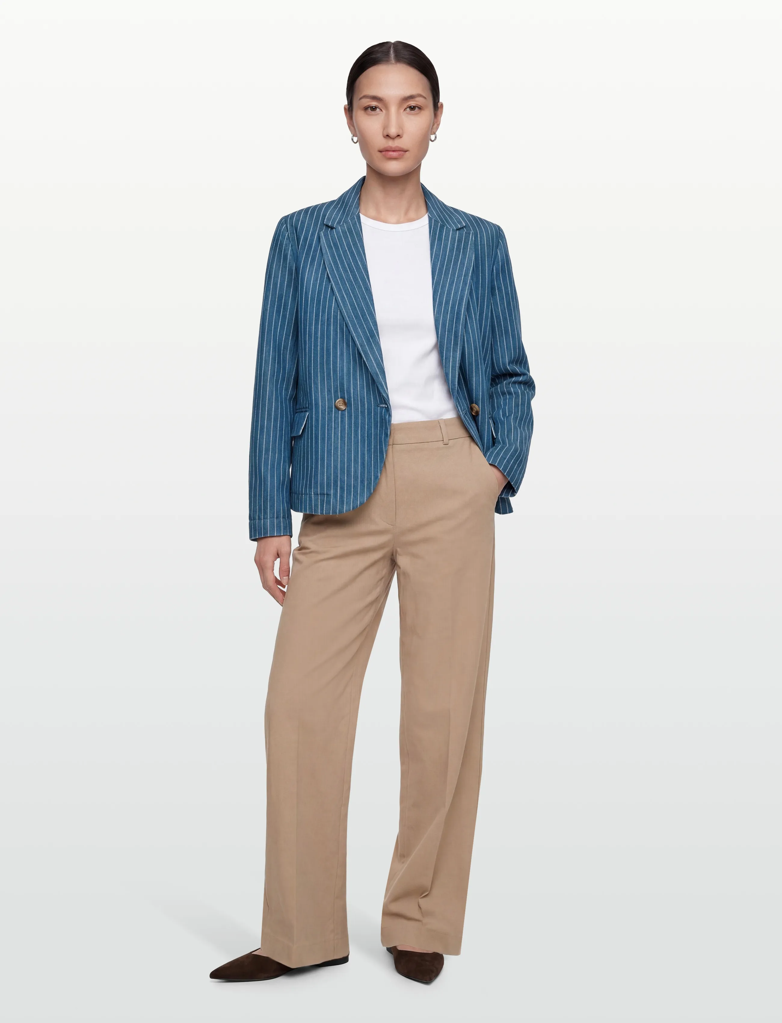 MOS MOSH Mmbeline Virto Blazer, 36, Blau - Double Breasted Frauen