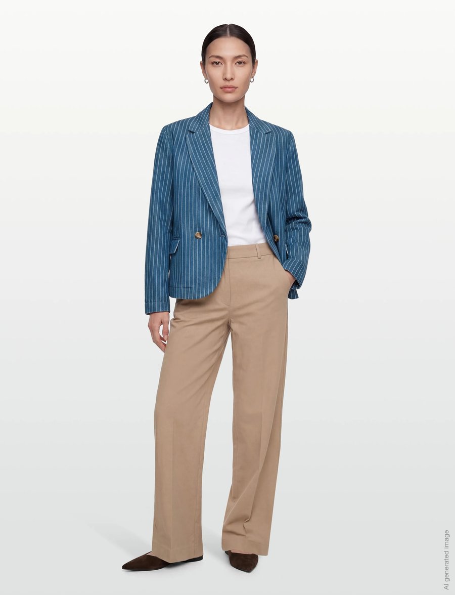 MOS MOSH - MMBeline Virto Blazer - zweireihige blazer - mid blue - 0