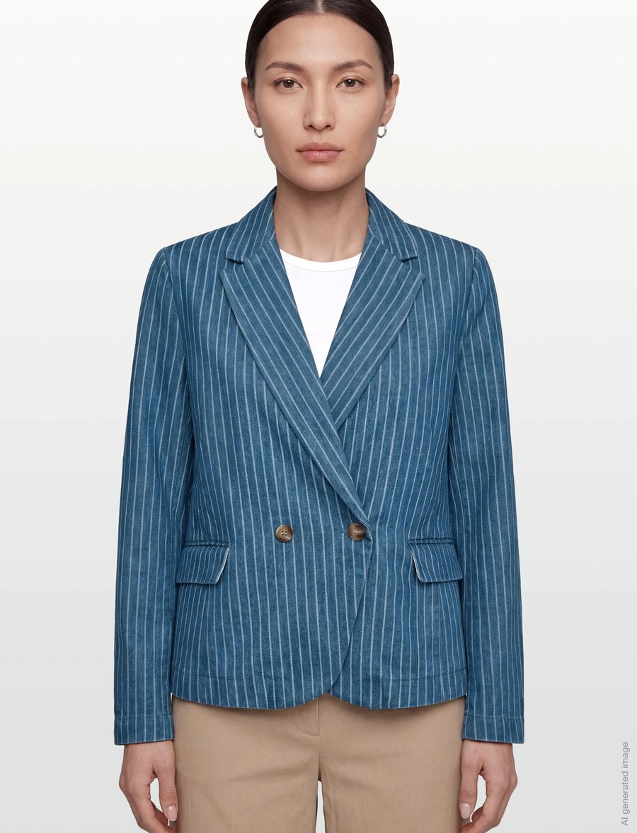 MOS MOSH - MMBeline Virto Blazer - zweireihige blazer - mid blue - 3