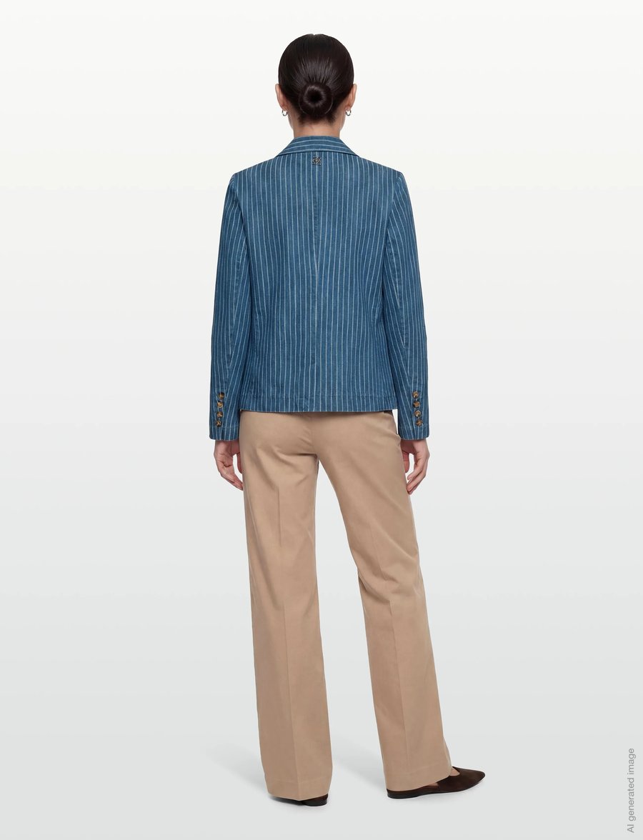MOS MOSH - MMBeline Virto Blazer - zweireihige blazer - mid blue - 4