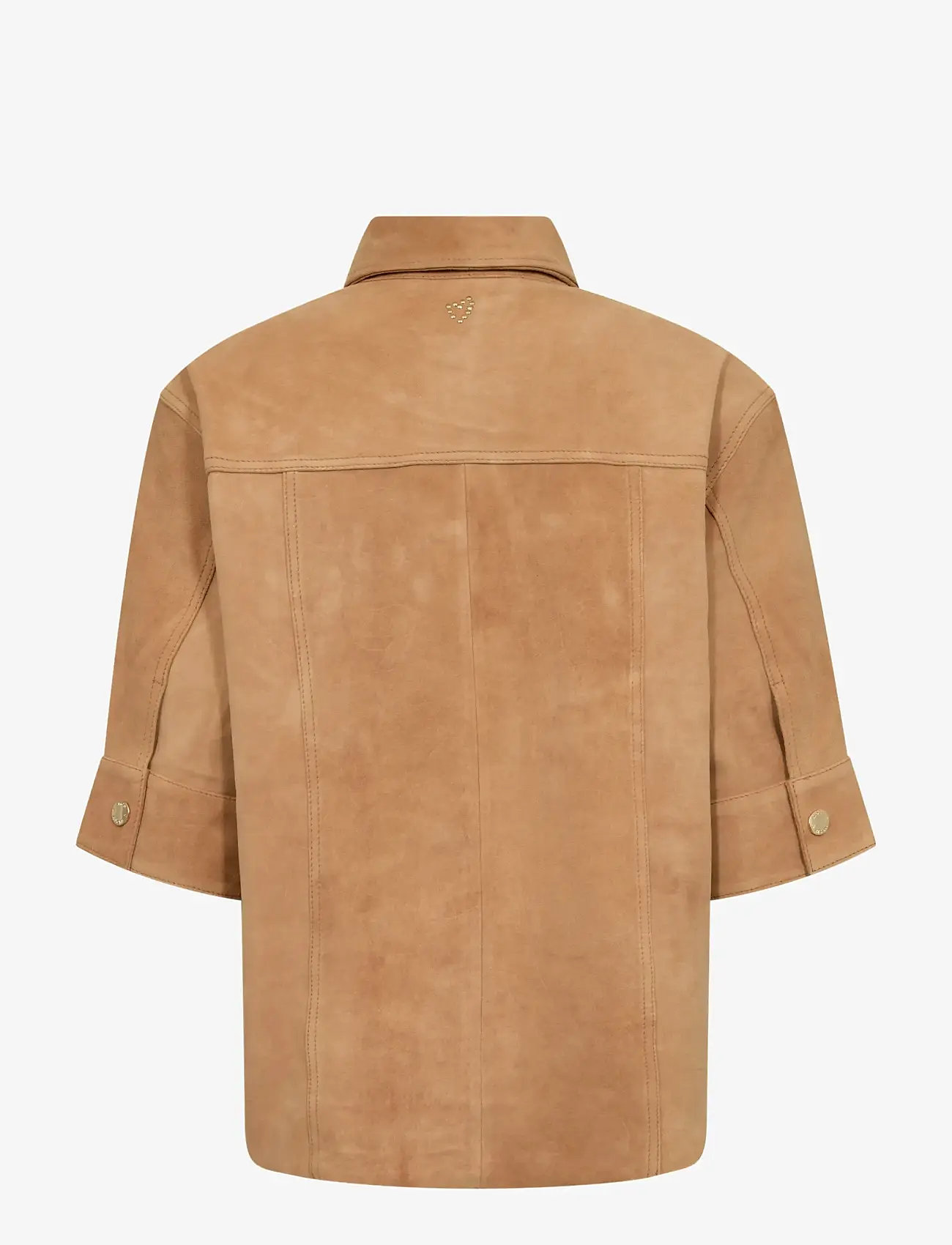 MOS MOSH - MMSigga SS Suede Shirt - kortærmede skjorter - tan - 2