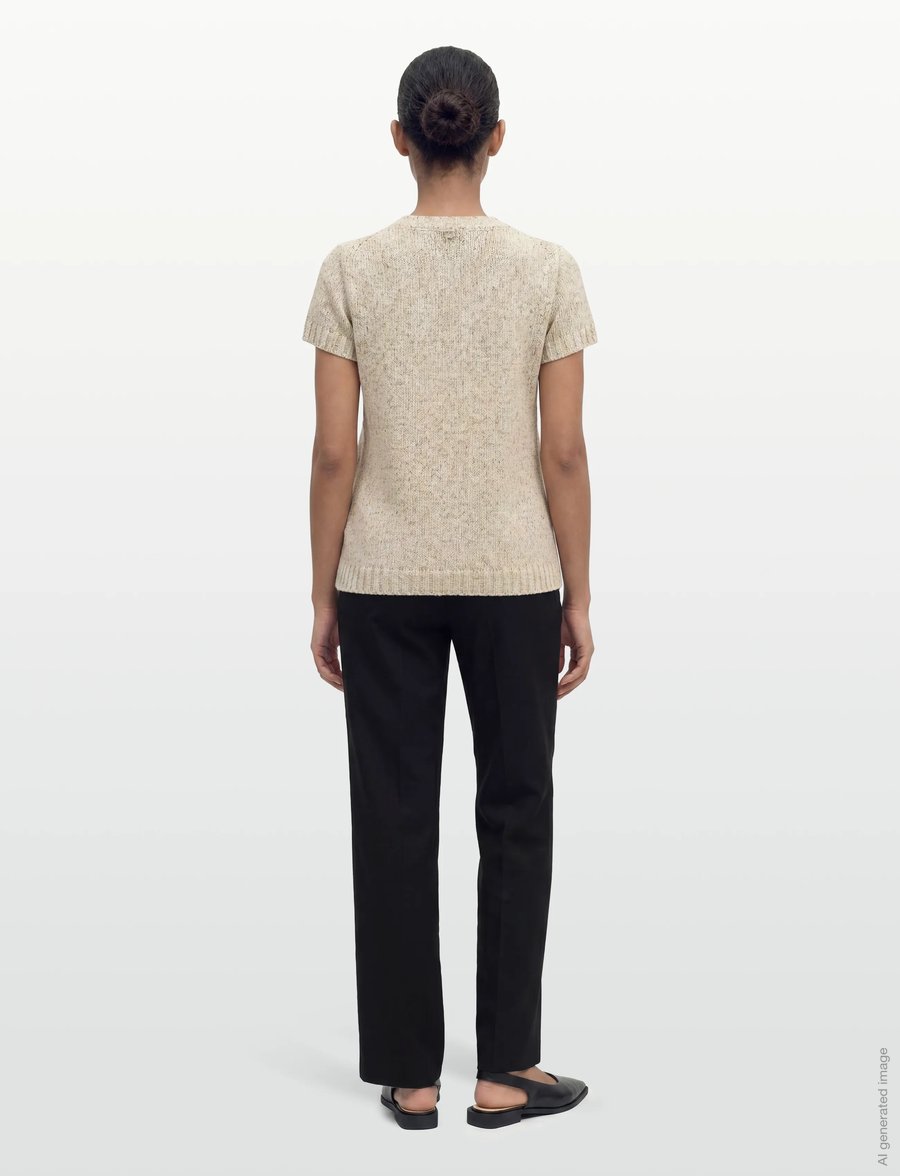 MOS MOSH - MMJola Camelot SS Knit - kurzämlige blusen - ballet slipper - 4