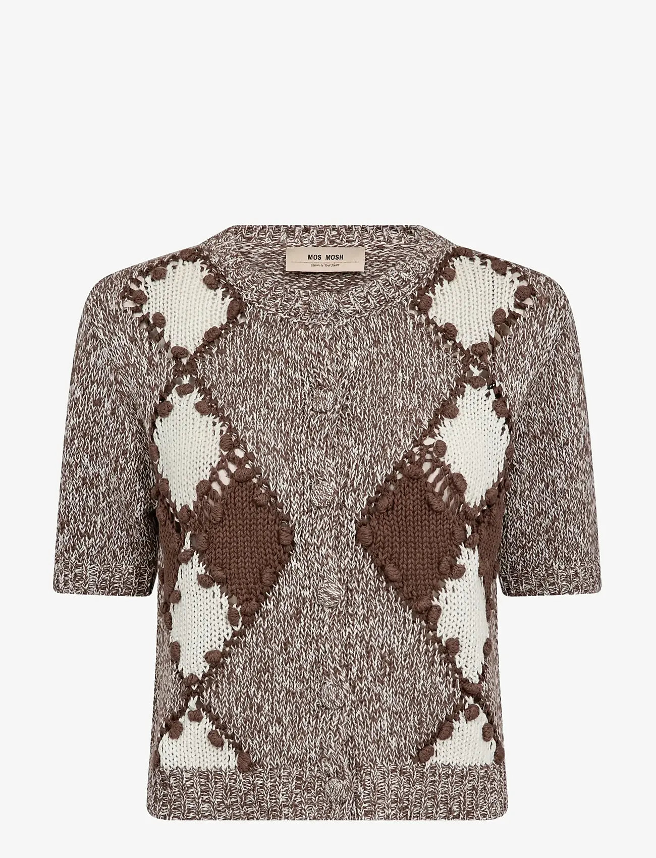 MOS MOSH - MMElio SS Knit Cardigan - cardigans - coffee quartz - 1