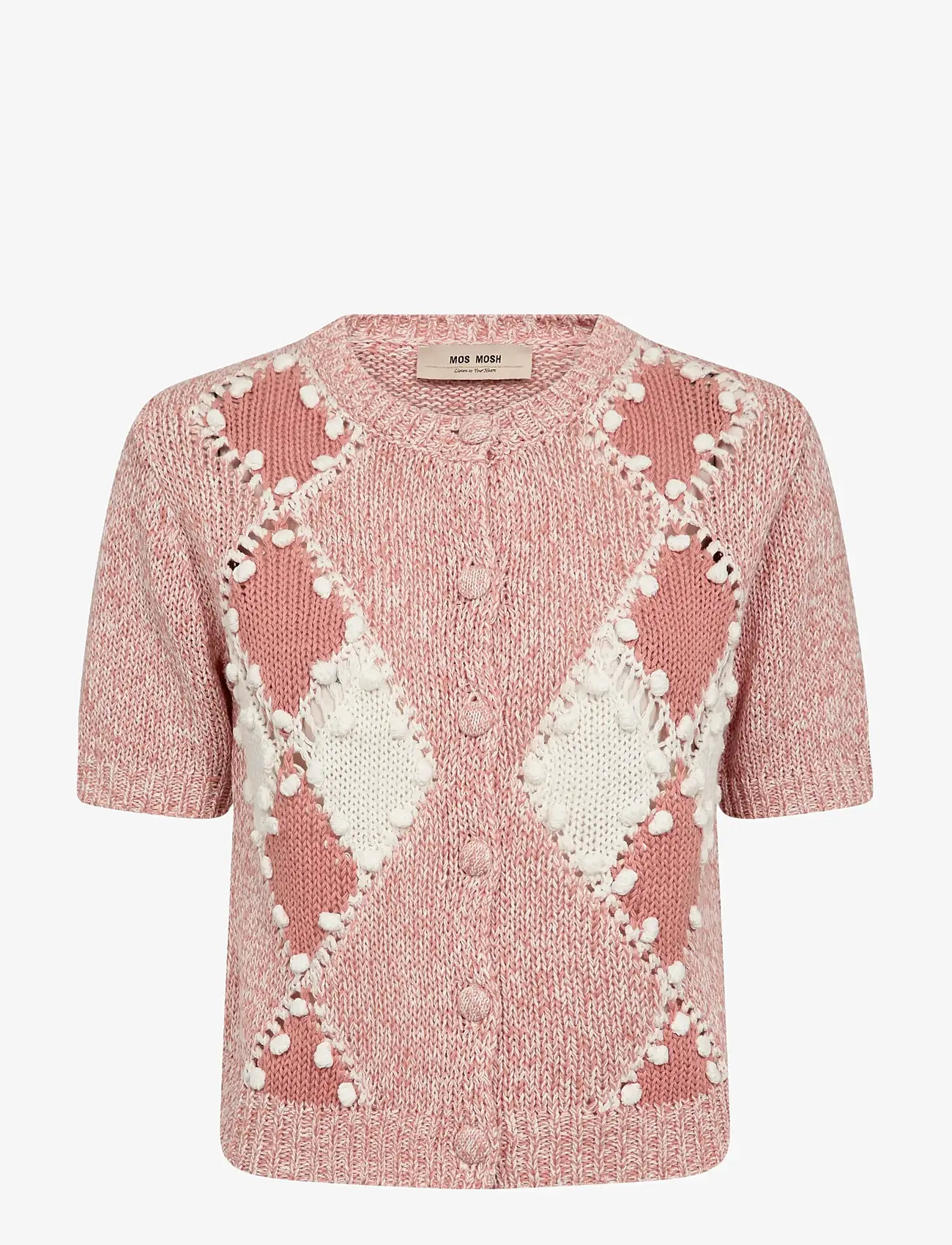 MOS MOSH - MMElio SS Knit Cardigan - cardigans - peachy - 1