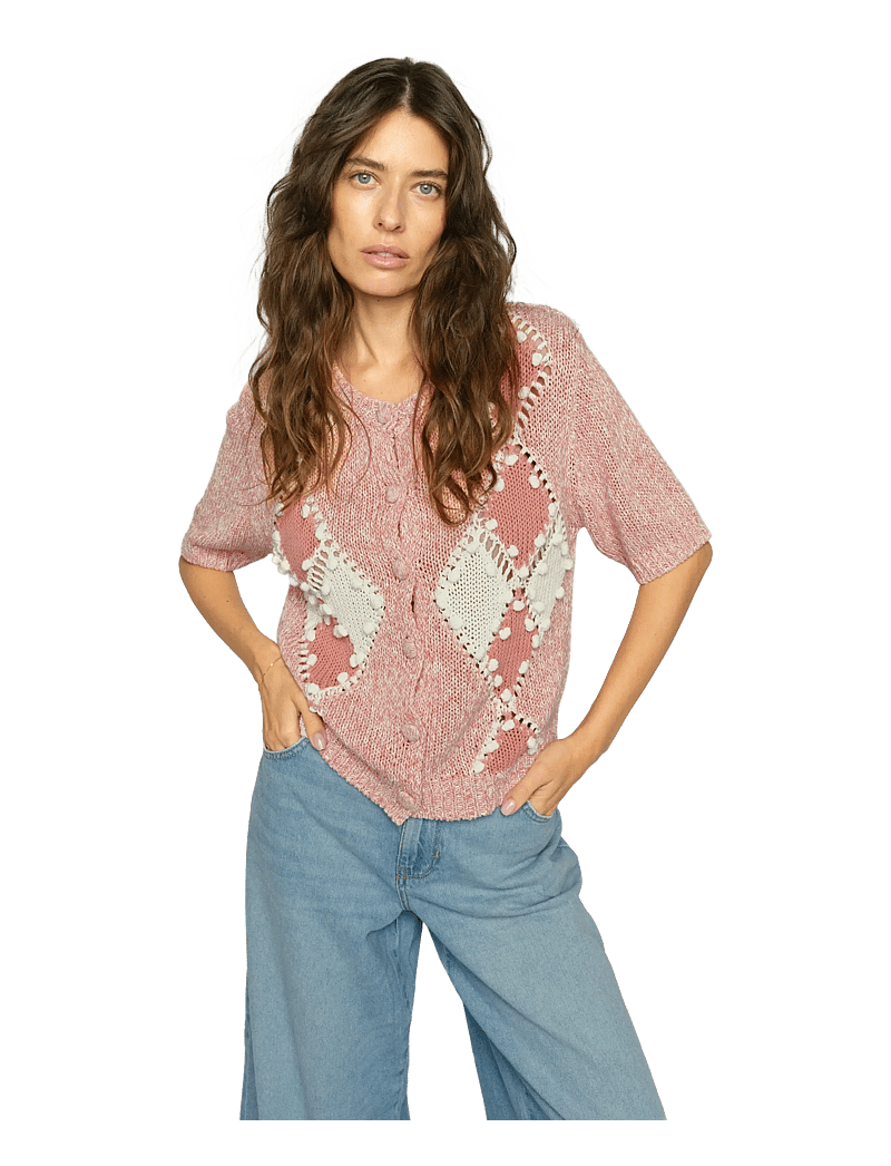 MOS MOSH - MMElio SS Knit Cardigan - cardigans - peachy - 3