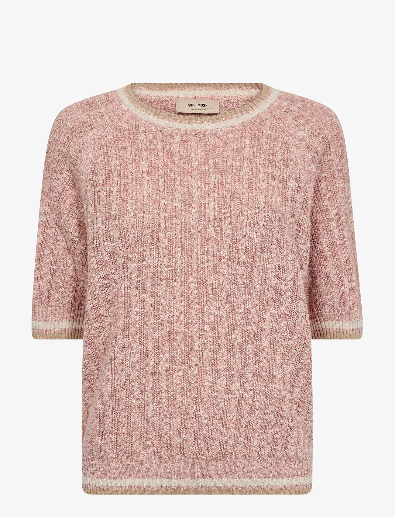 MOS MOSH - MMMarisola Line SS Linen Knit - striktrøjer - peachy - 1