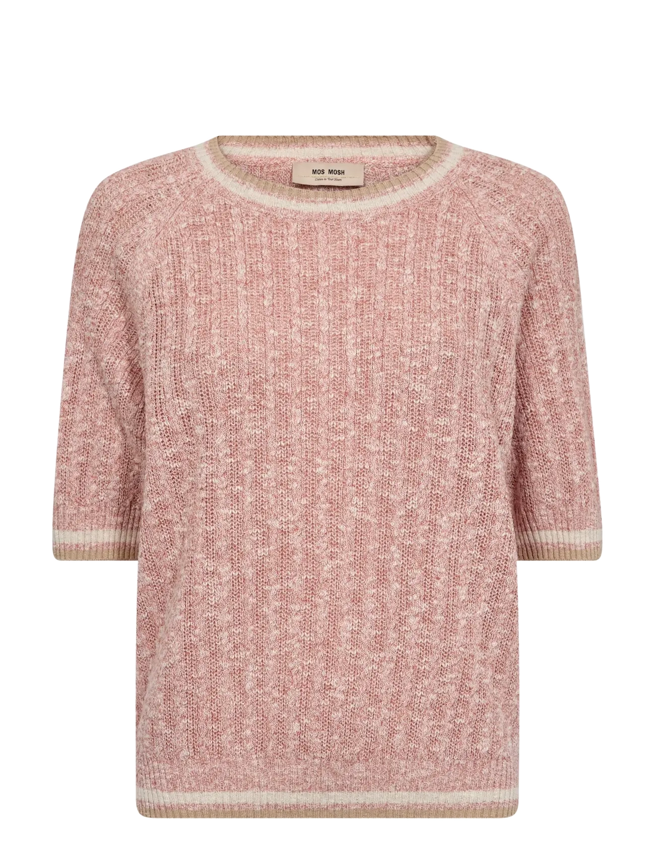 MOS MOSH MMMarisola Line SS Linen Knit - Tøj - PEACHY / pink/rose