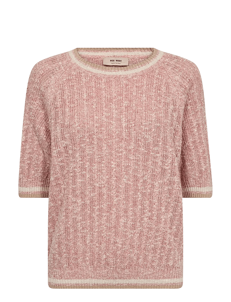 MOS MOSH - MMMarisola Line SS Linen Knit - striktrøjer - peachy - 1