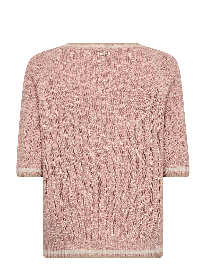 MOS MOSH - MMMarisola Line SS Linen Knit - striktrøjer - peachy - 2