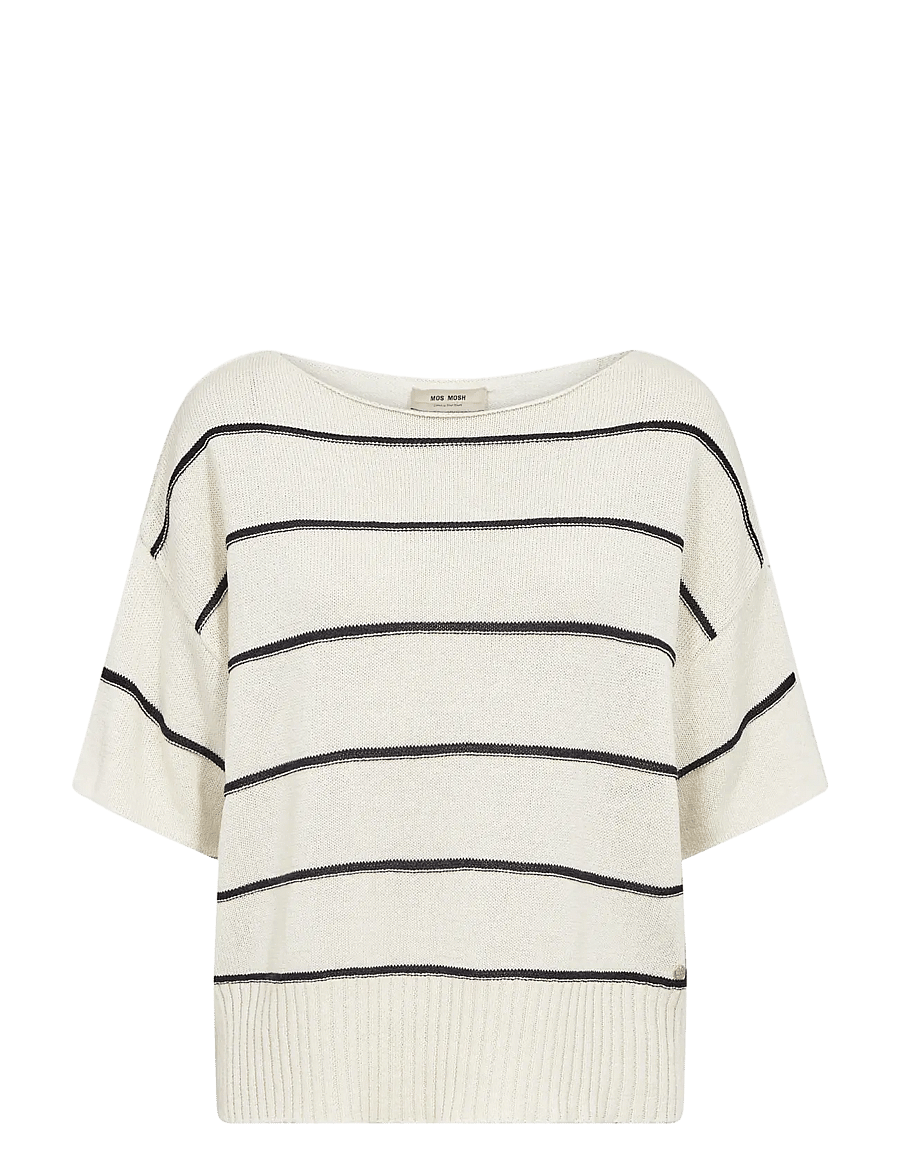 MOS MOSH - MMArlen Paper SS Knit - striktrøjer - ecru - 1