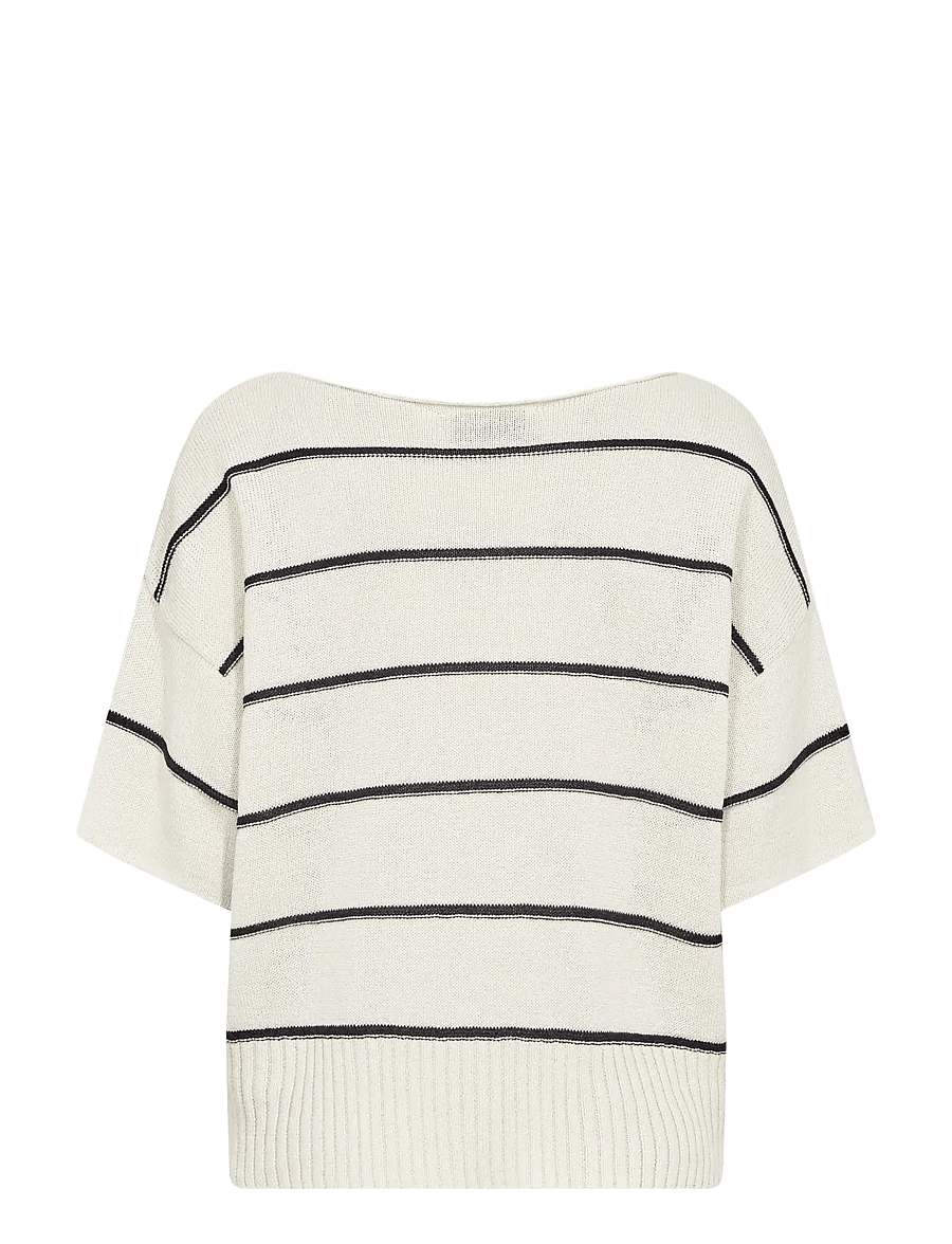 MOS MOSH - MMArlen Paper SS Knit - striktrøjer - ecru - 2
