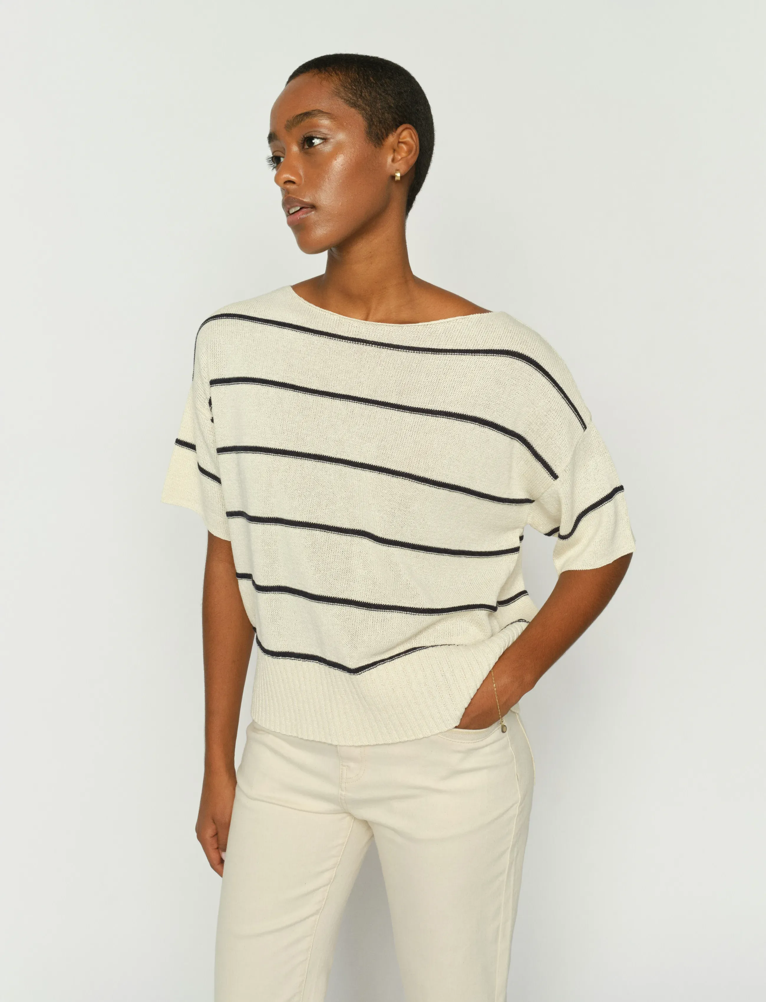 MOS MOSH - MMArlen Paper SS Knit - jumpers - ecru - 3