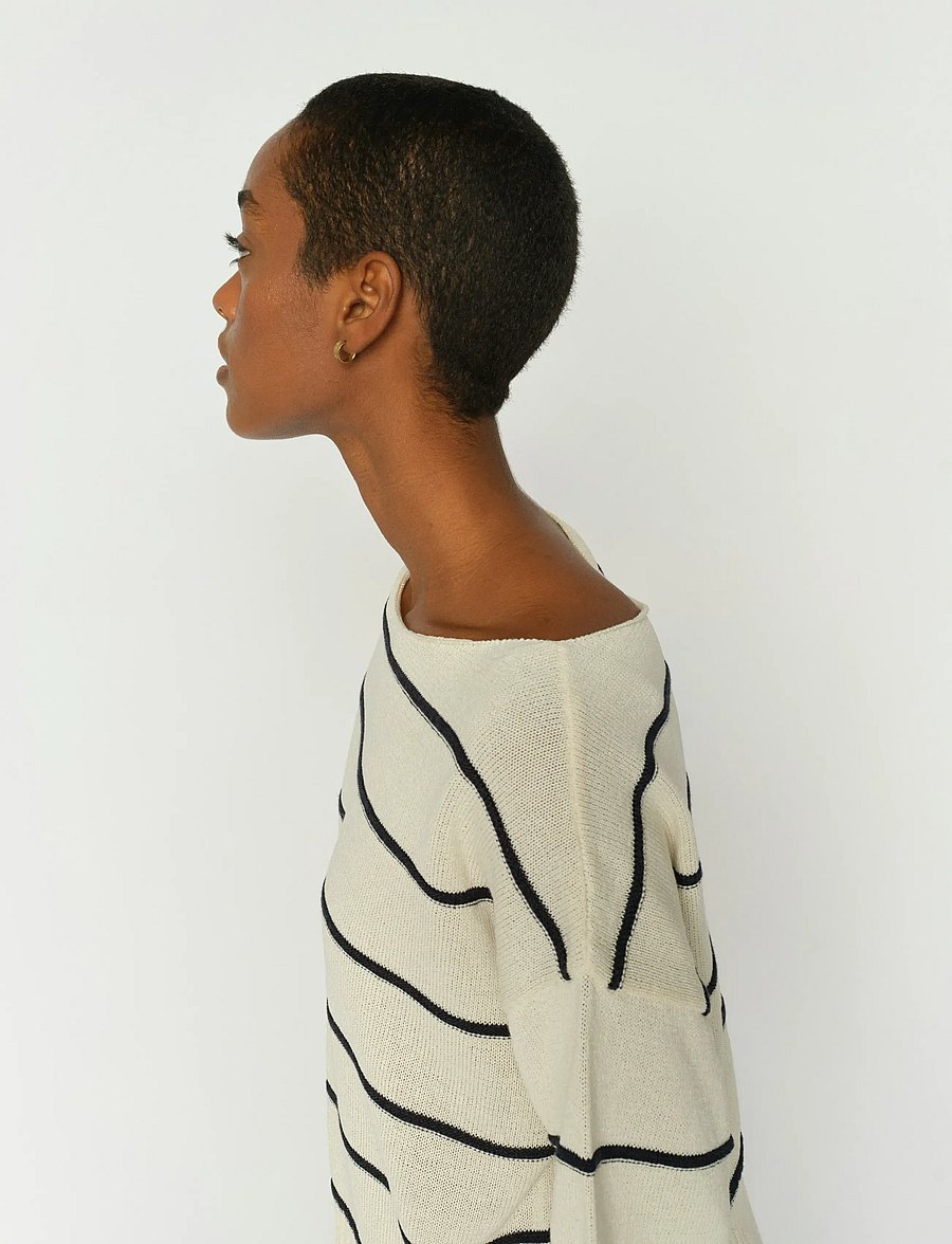 MOS MOSH - MMArlen Paper SS Knit - striktrøjer - ecru - 4