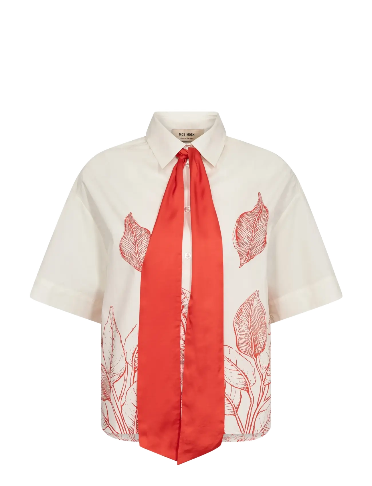 MOS MOSH MMSaras Monochrome Shirt - Igapäevane stiil - ECRU / red
