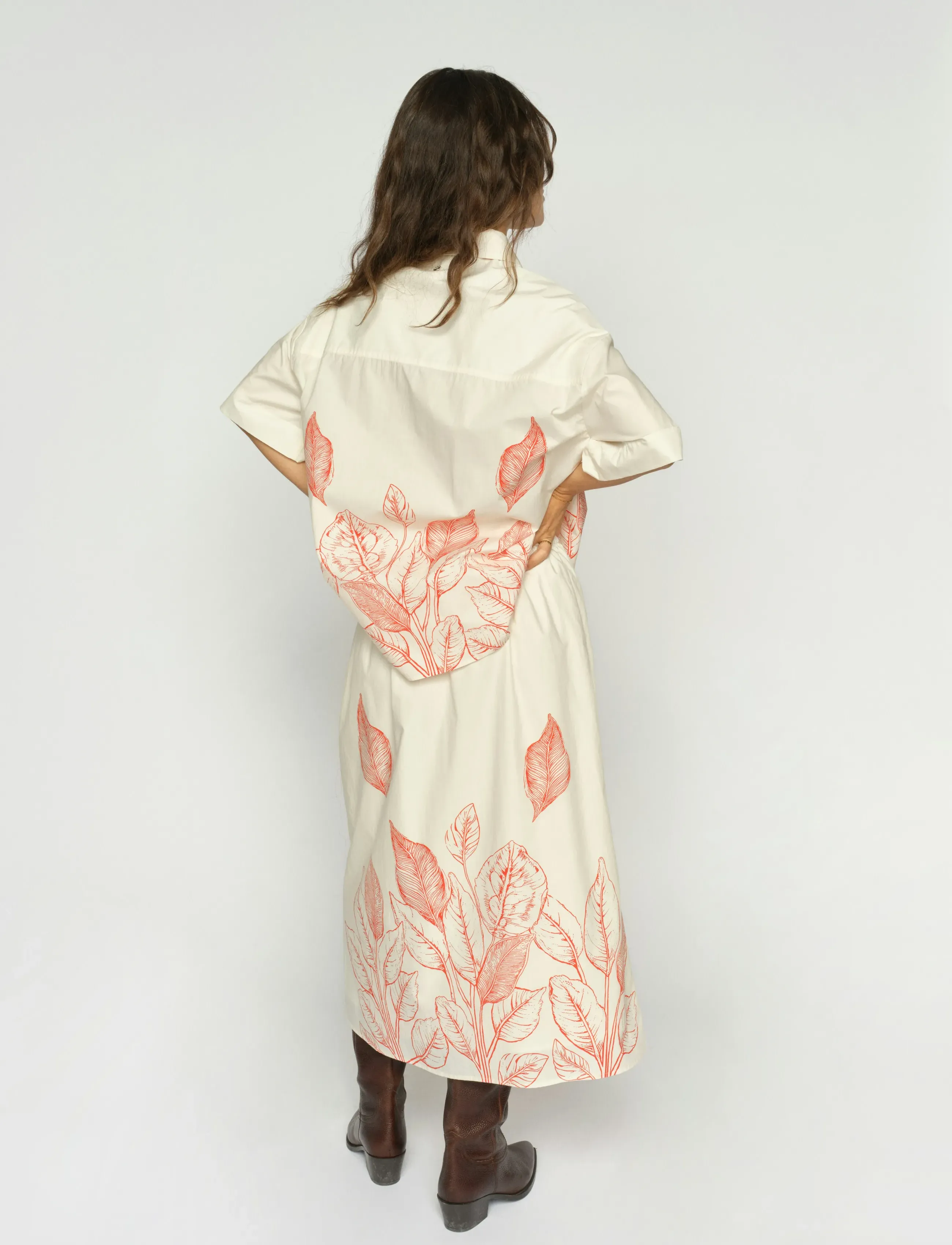 MOS MOSH MMTessan Monochrome Skirt - Midi-Röcke - ECRU / cream